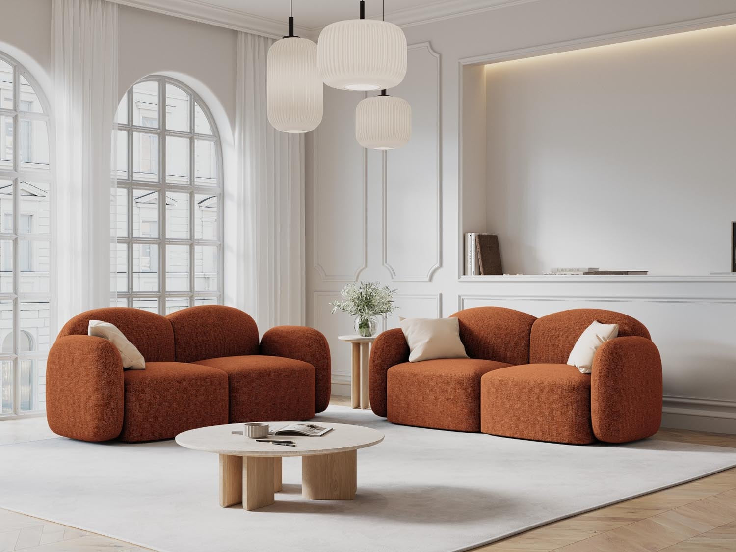 Elegante Blair Kollektion von Micadoni: stilvolle Möbel in sanften Farben, ideal für modernes Wohndesign.