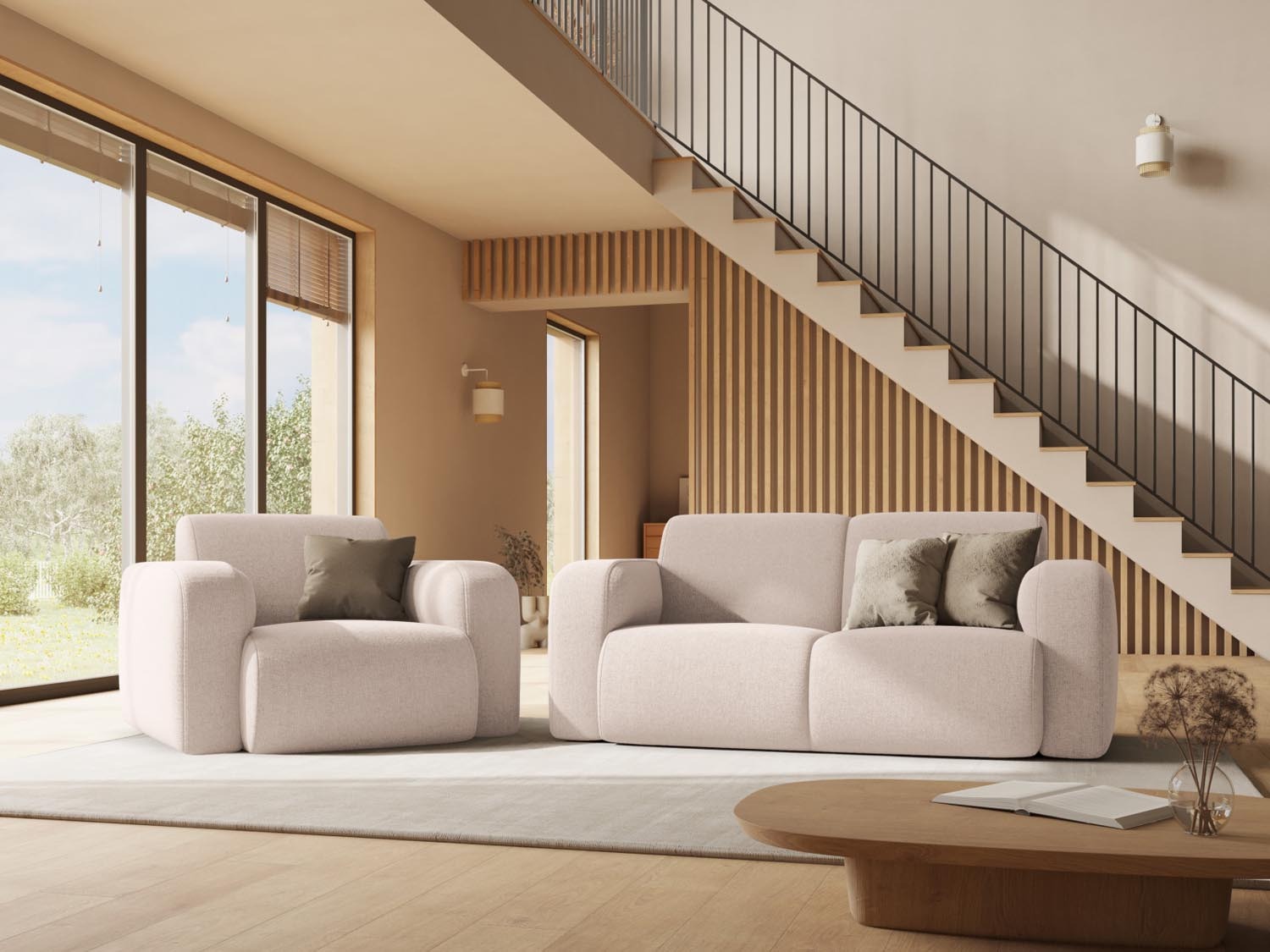 Elegante Möbel der Molino Kollektion von Micadoni, stilvolles Design in sanften Farben für modernes Wohnen.