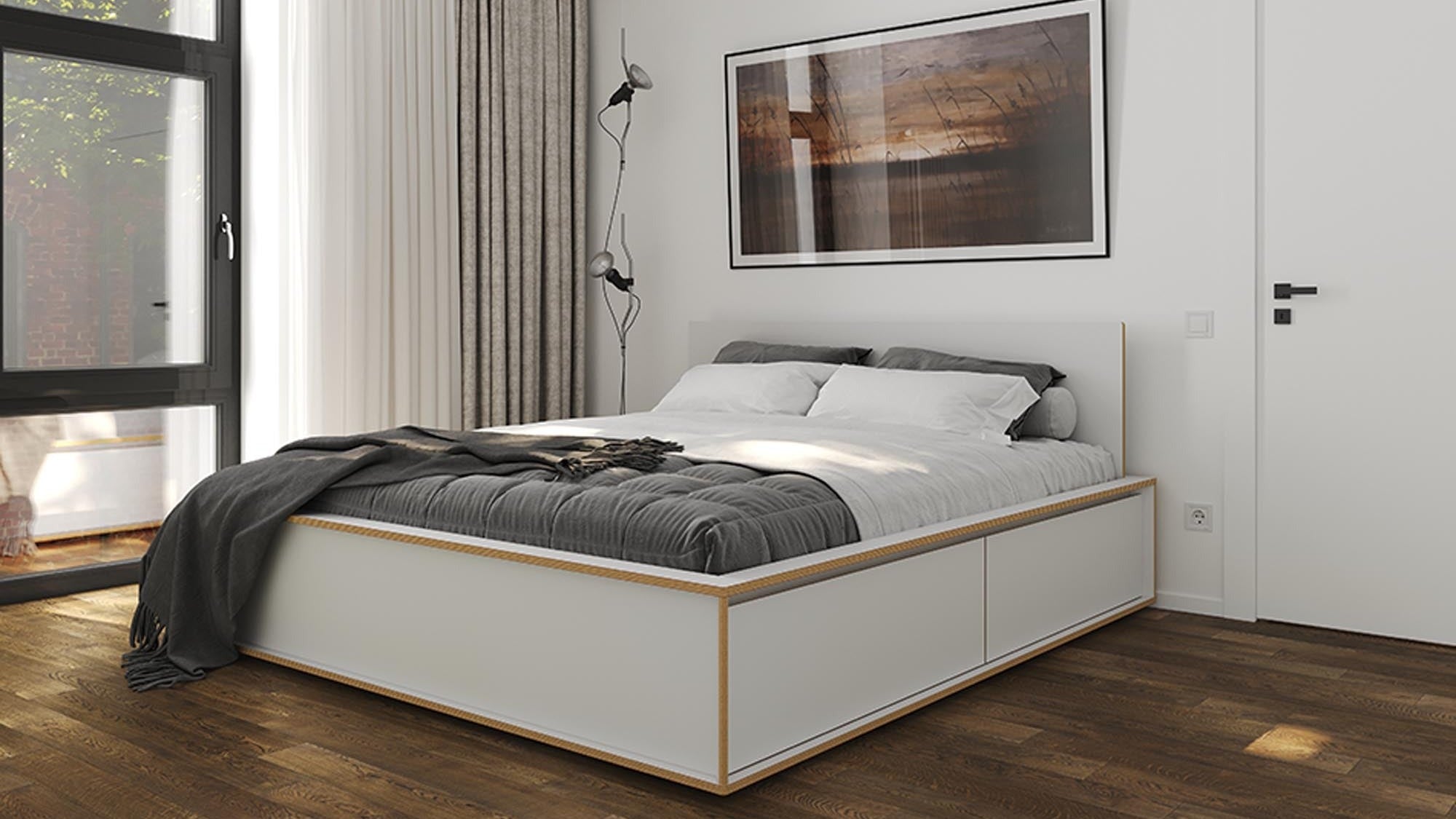 Entdecke die Spaze Betten von Müller Möbelwerkstätten: minimalistisches Design, bis zu vier Schubladen, ideal für kleinen Raum und Gästebereiche.