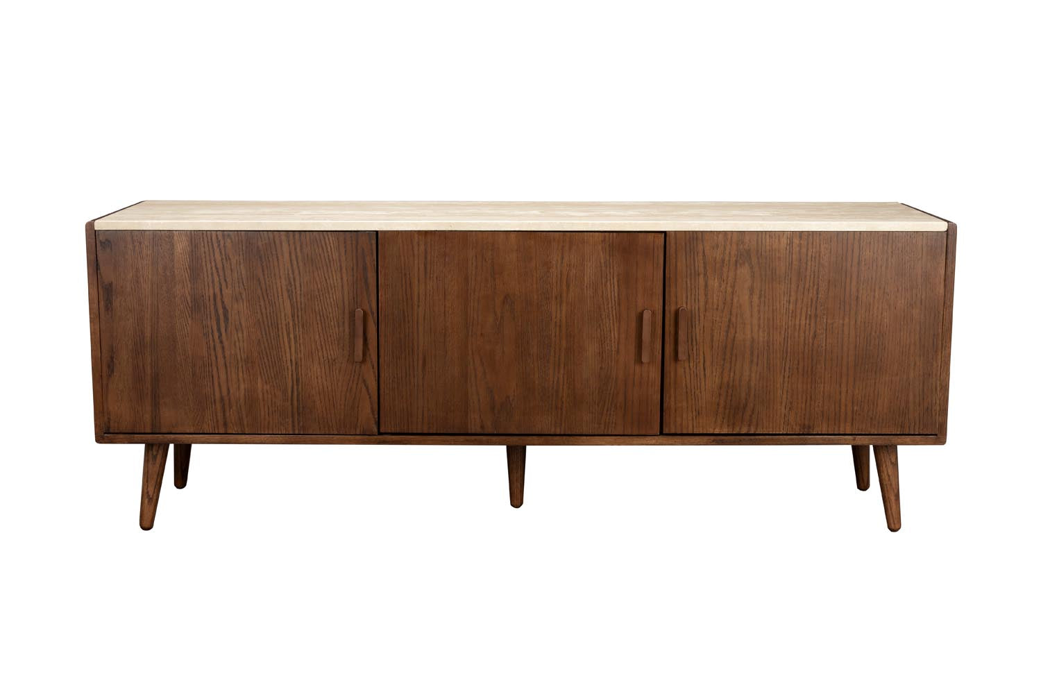 Modernes Sideboard Arda aus Holz, 160x40x60cm, vereint rustikalen Charme mit zeitgemässem Design und bietet vielseitigen Stauraum.