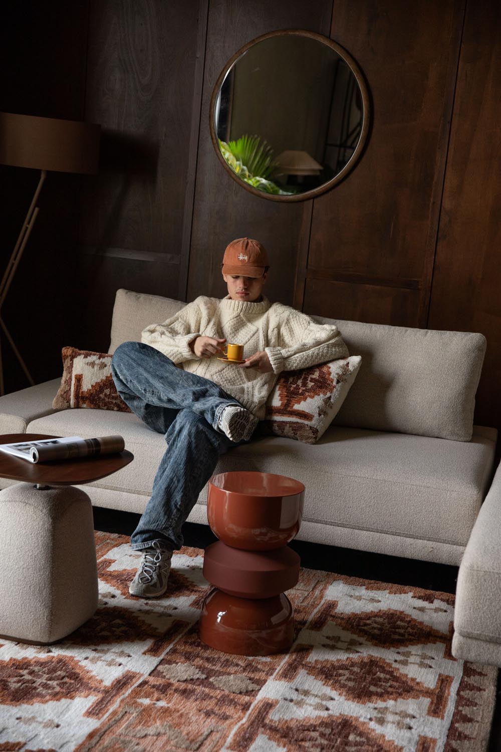 Luxuriöser Dutchbone Carpet Maron 200x300 in warmem Braunton.