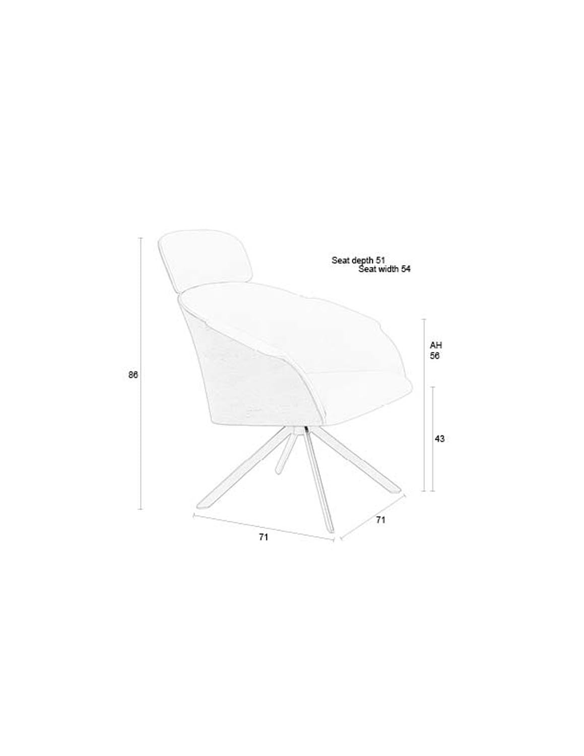 Frie Sessel von Zuiver: Eleganz und Komfort in Walnussholz vereint.