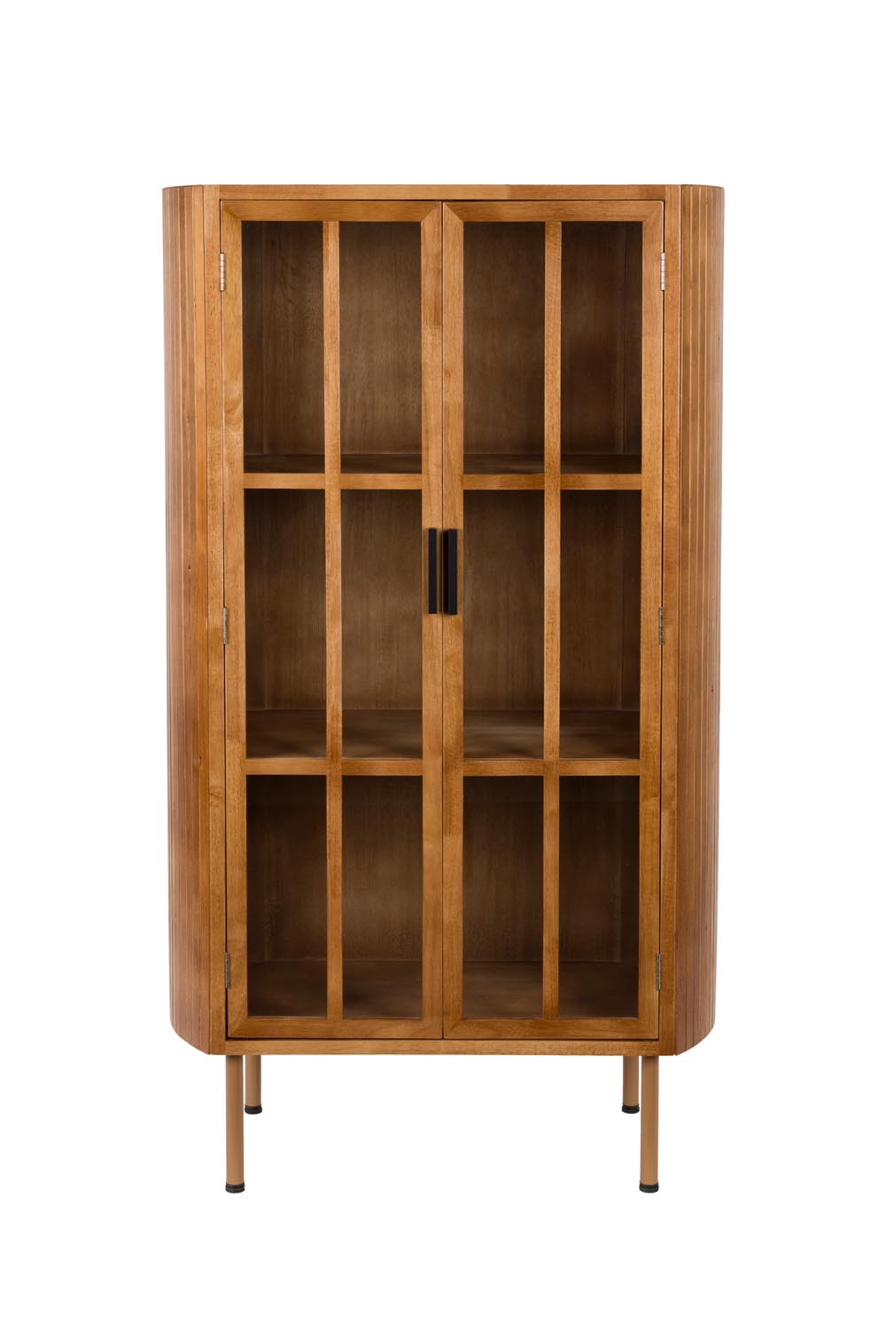 Das Yaz Cabinet von White Label Living: Stilvolles Sideboard aus Gummibaum mit einzigartiger Holzmaserung und grosszügigem Stauraum.