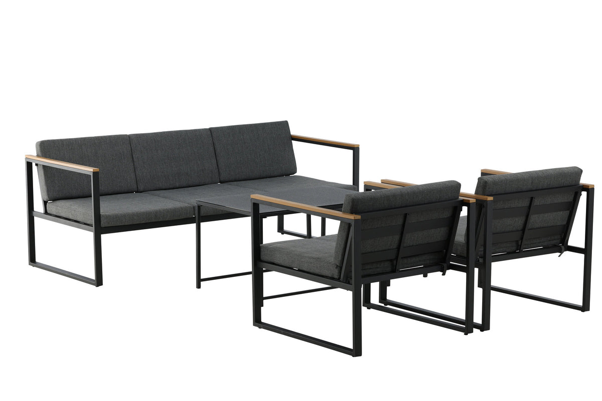 Dakar Sofa Outdoorset 90cm in Schwarz präsentiert im Onlineshop von KAQTU Design AG. Loungeset ist von Venture Home
