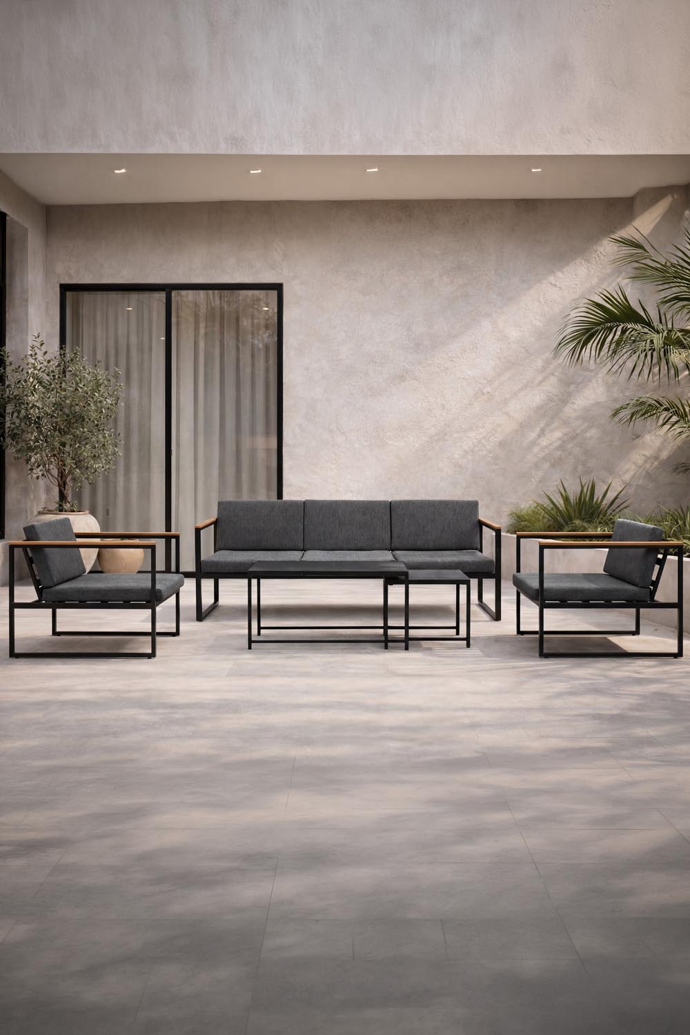 Dakar Sofa Outdoorset 90cm in Schwarz präsentiert im Onlineshop von KAQTU Design AG. Loungeset ist von Venture Home