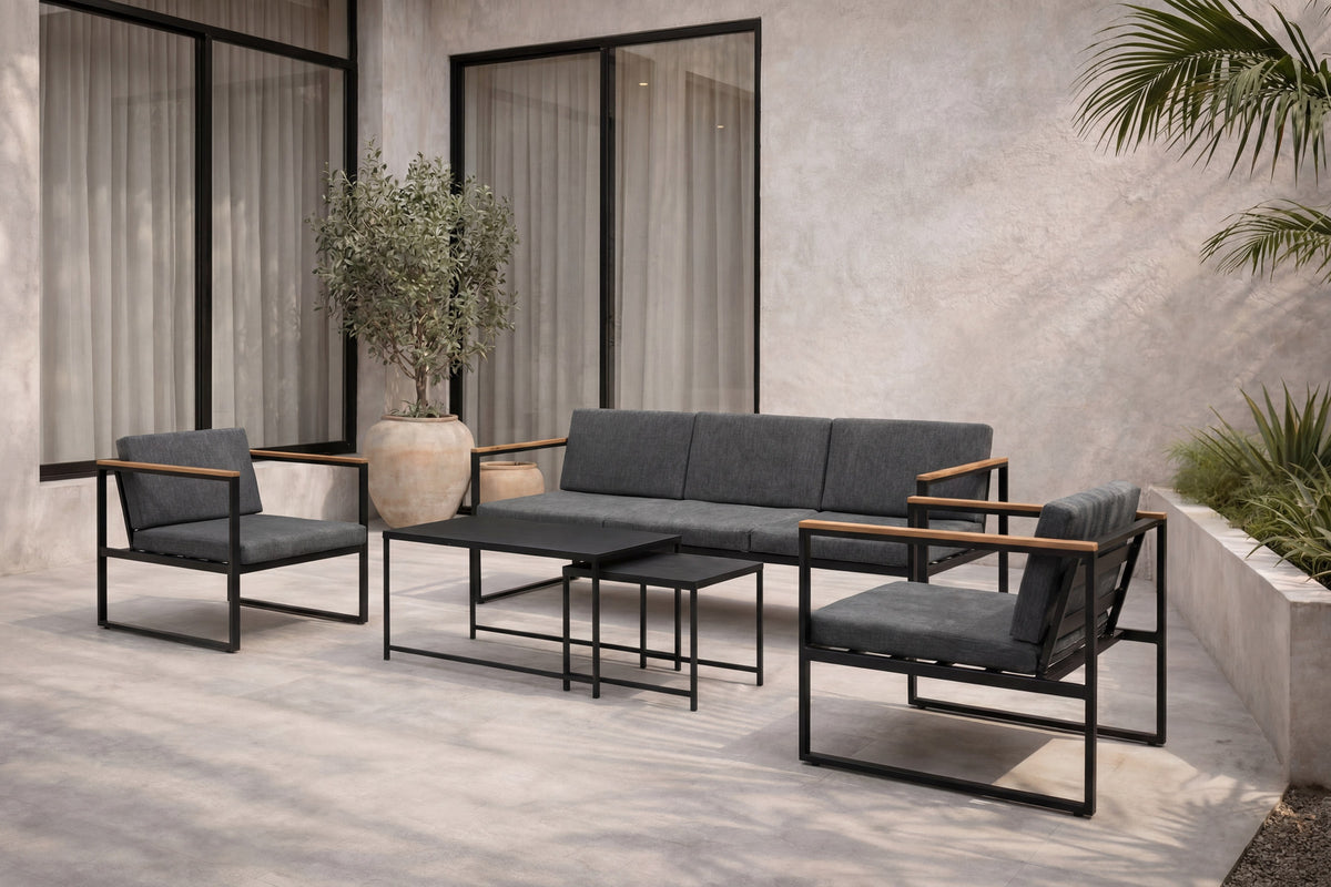 Dakar Sofa Outdoorset 90cm in Schwarz präsentiert im Onlineshop von KAQTU Design AG. Loungeset ist von Venture Home