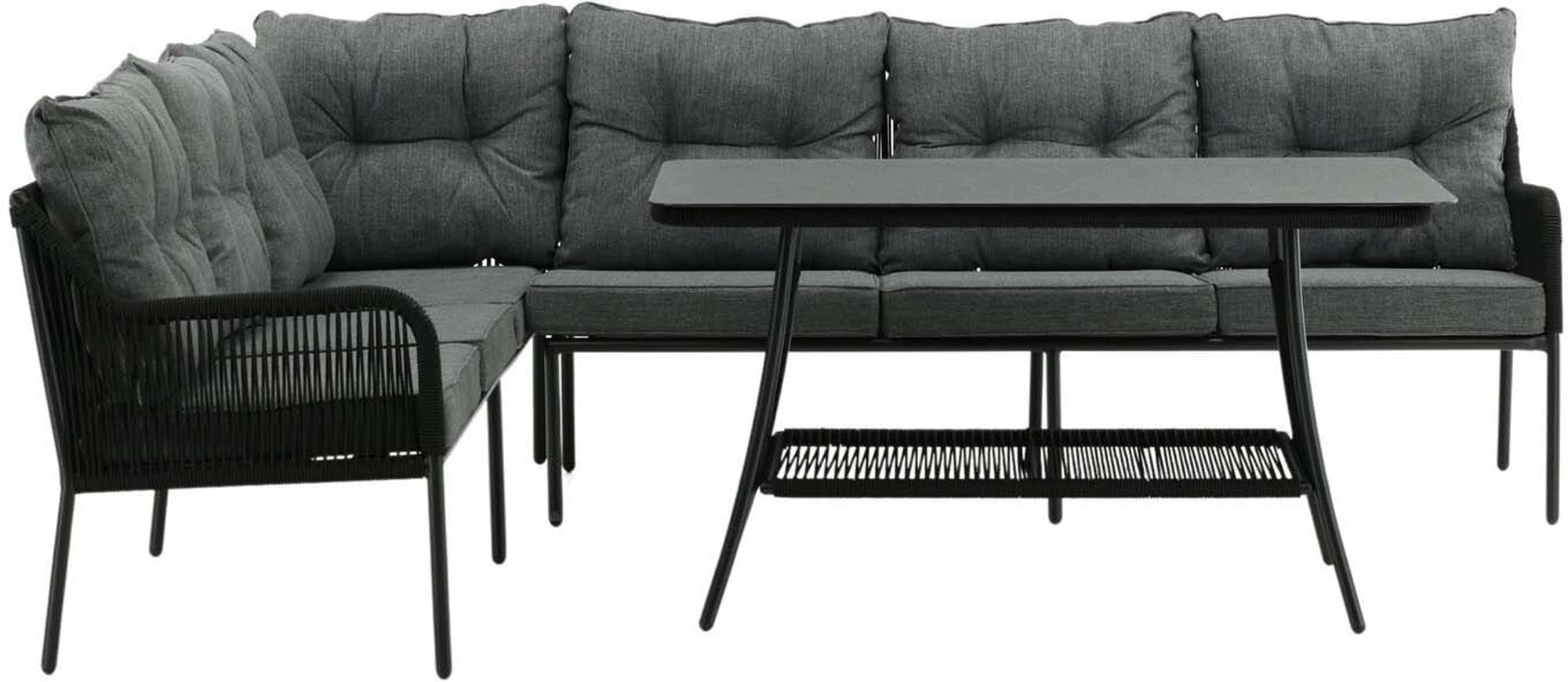 Berliner Ecksofa Outdoorset 120cm in Schwarz präsentiert im Onlineshop von KAQTU Design AG. Loungeset ist von Venture Home