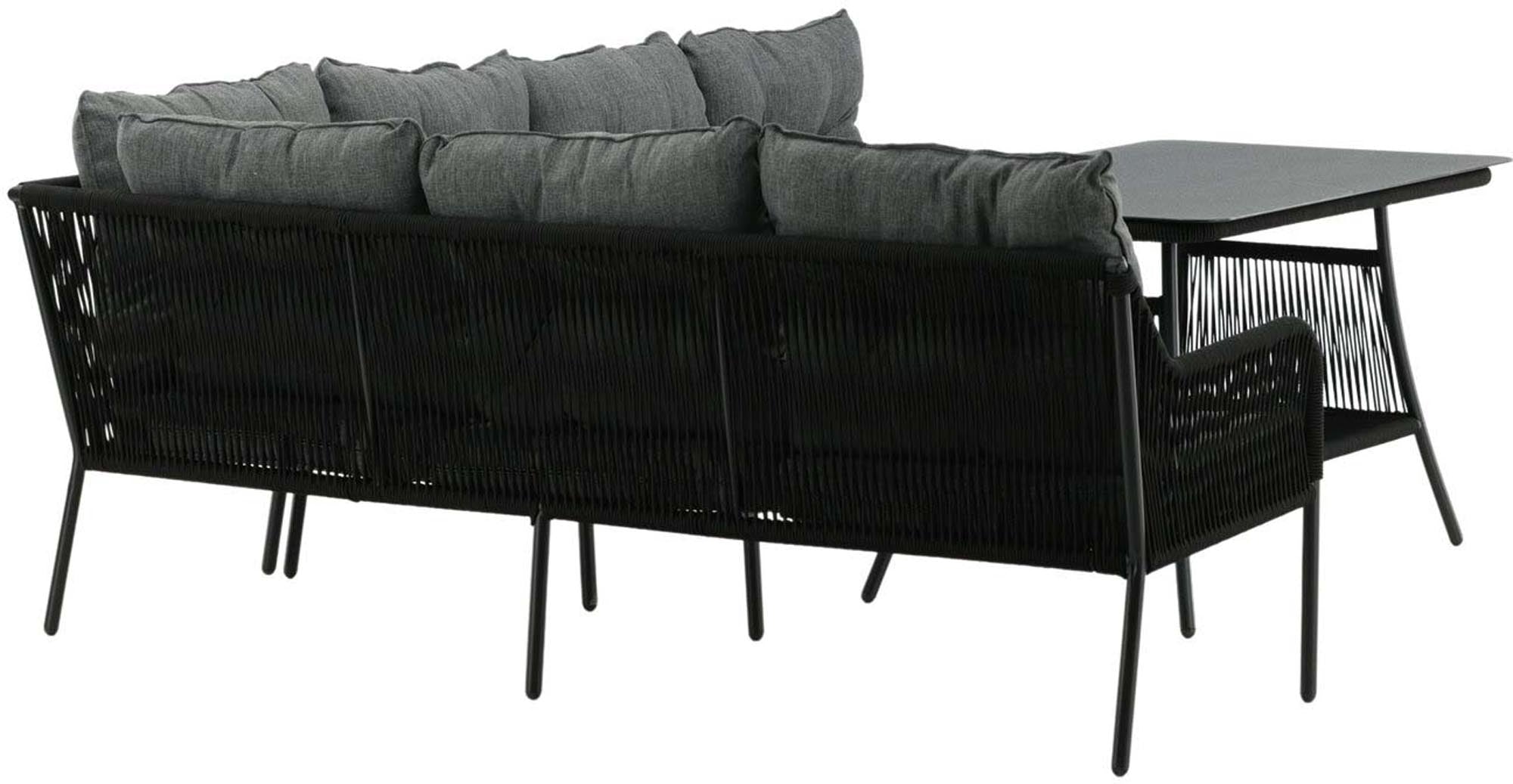 Berliner Ecksofa Outdoorset 120cm in Schwarz präsentiert im Onlineshop von KAQTU Design AG. Loungeset ist von Venture Home