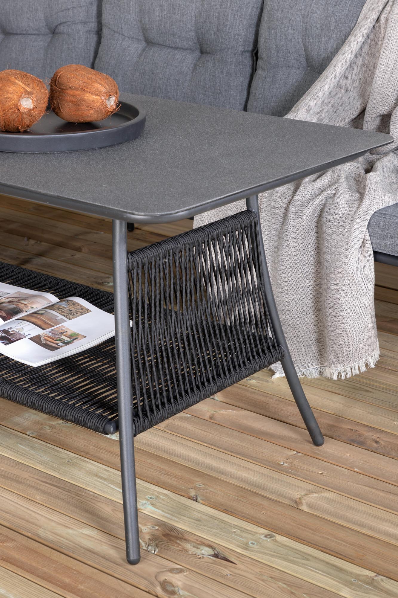 Berliner Ecksofa Outdoorset 120cm in Schwarz präsentiert im Onlineshop von KAQTU Design AG. Loungeset ist von Venture Home