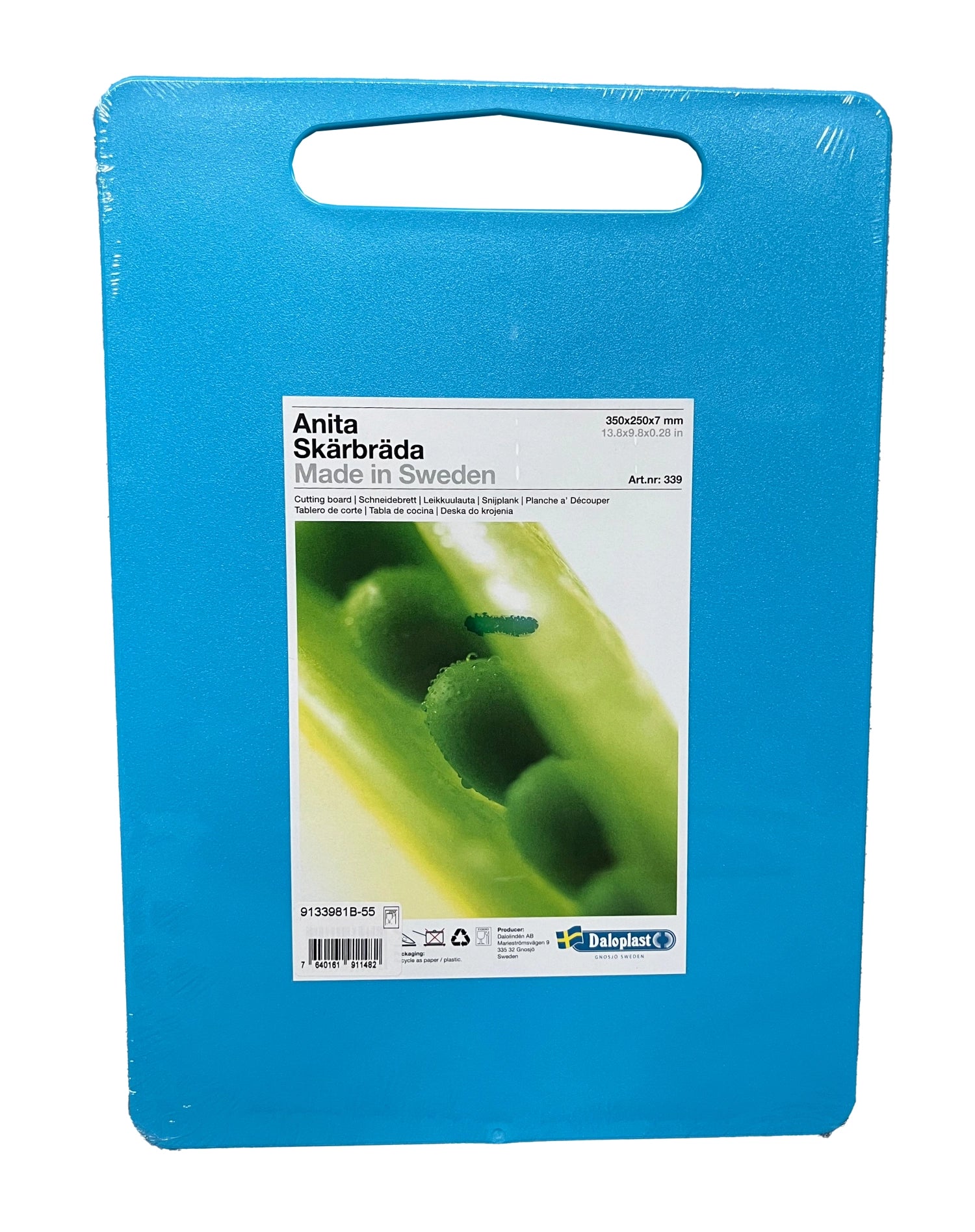 Schneidebrett Anita 35x25x0.7cm mit Griffloch blau