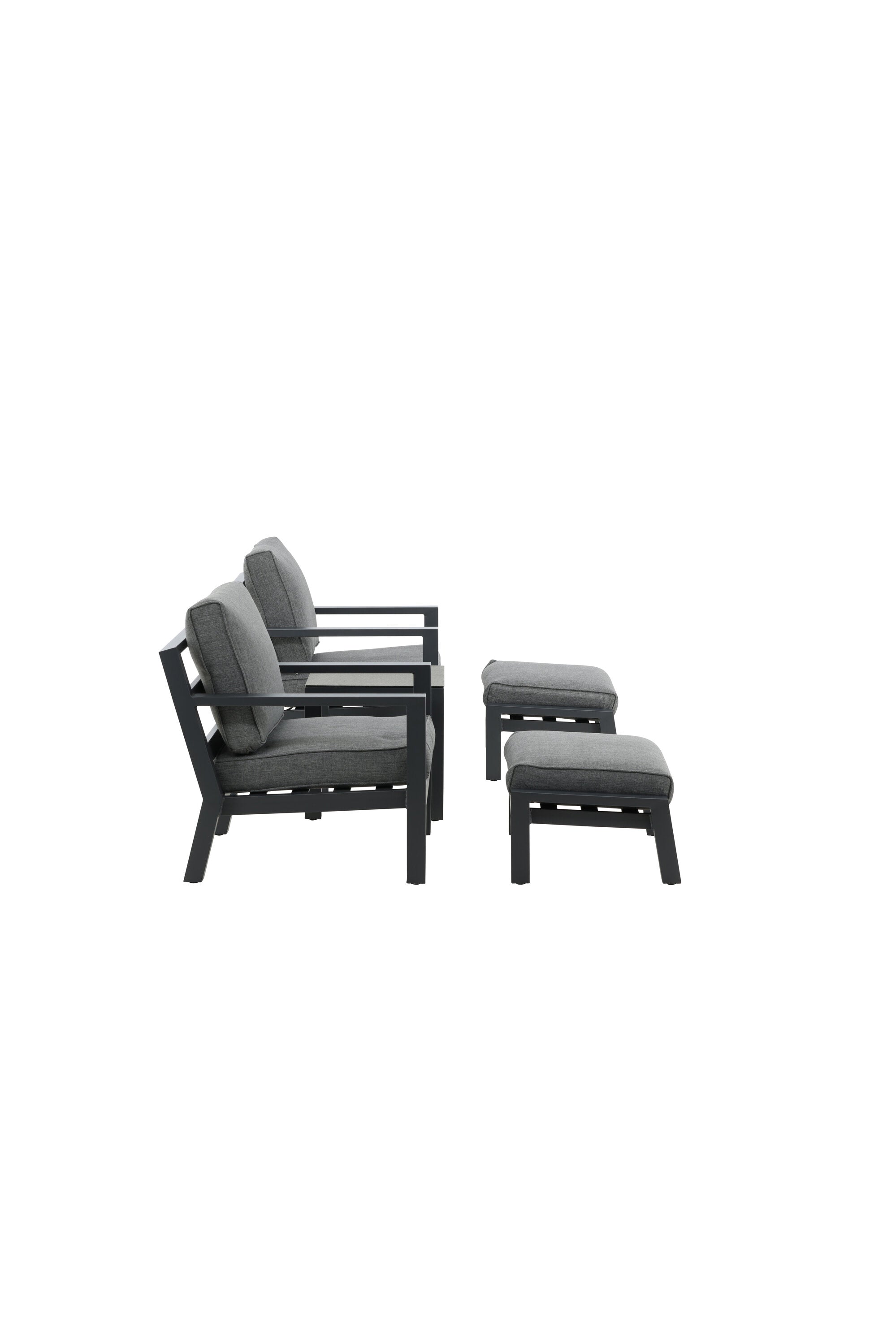 Barcelona Lounge Outdoorset 50cm in Schwarz präsentiert im Onlineshop von KAQTU Design AG. Loungeset ist von Venture Home