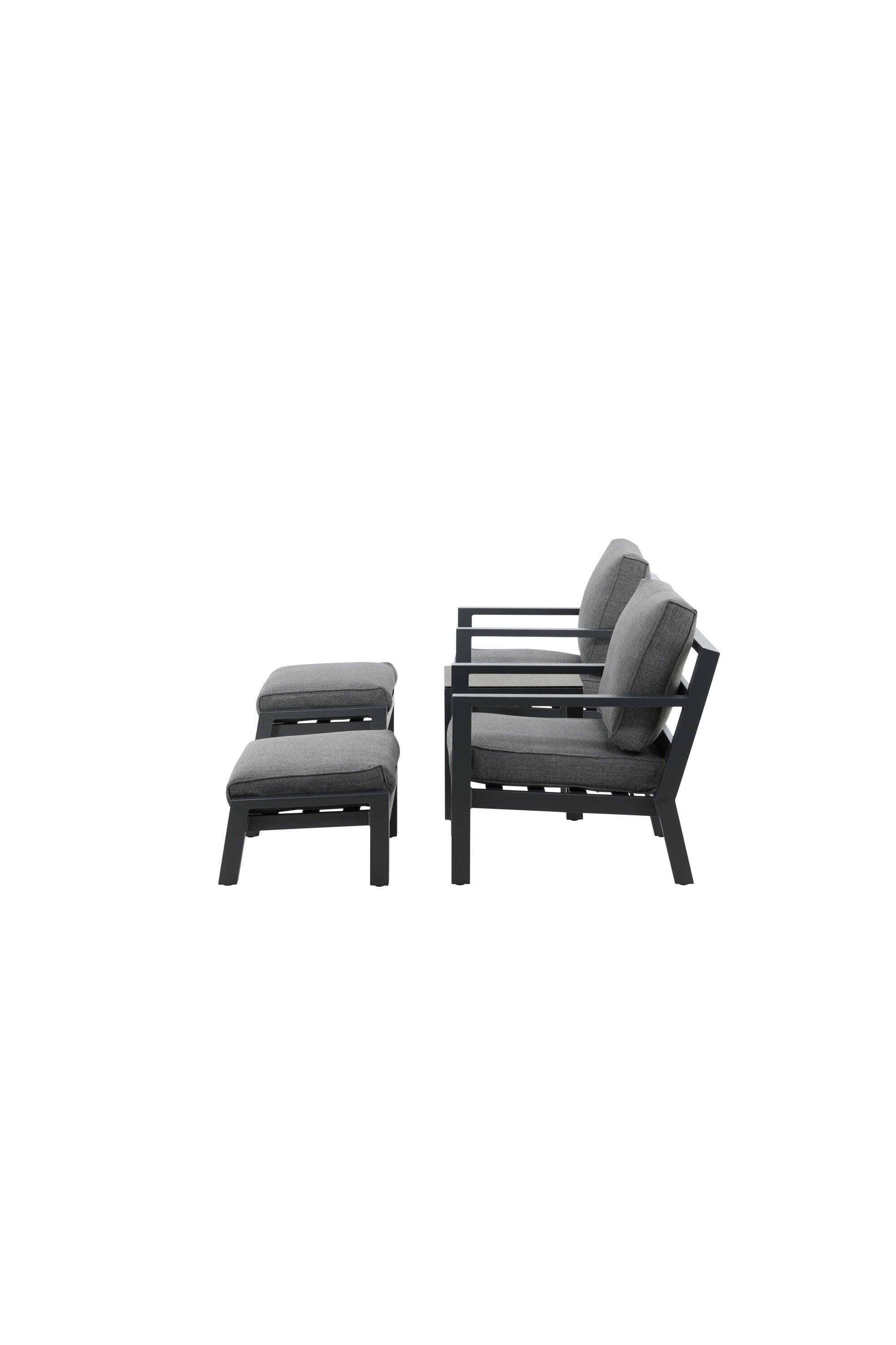 Barcelona Lounge Outdoorset 50cm in Schwarz präsentiert im Onlineshop von KAQTU Design AG. Loungeset ist von Venture Home