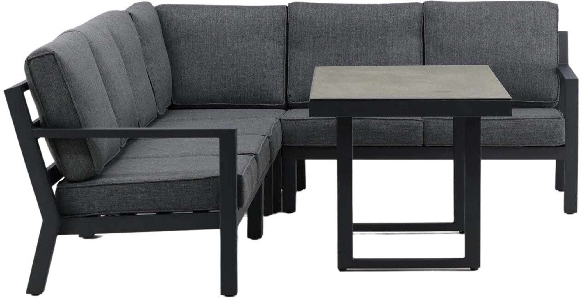 Entdecken Sie das elegante Ecksofa Outdoorset Barcelona 140cm von Venture Home. Ideal für stilvolle Garten-Lounges mit Komfort und hochwertigen, wetterfesten Materialien.