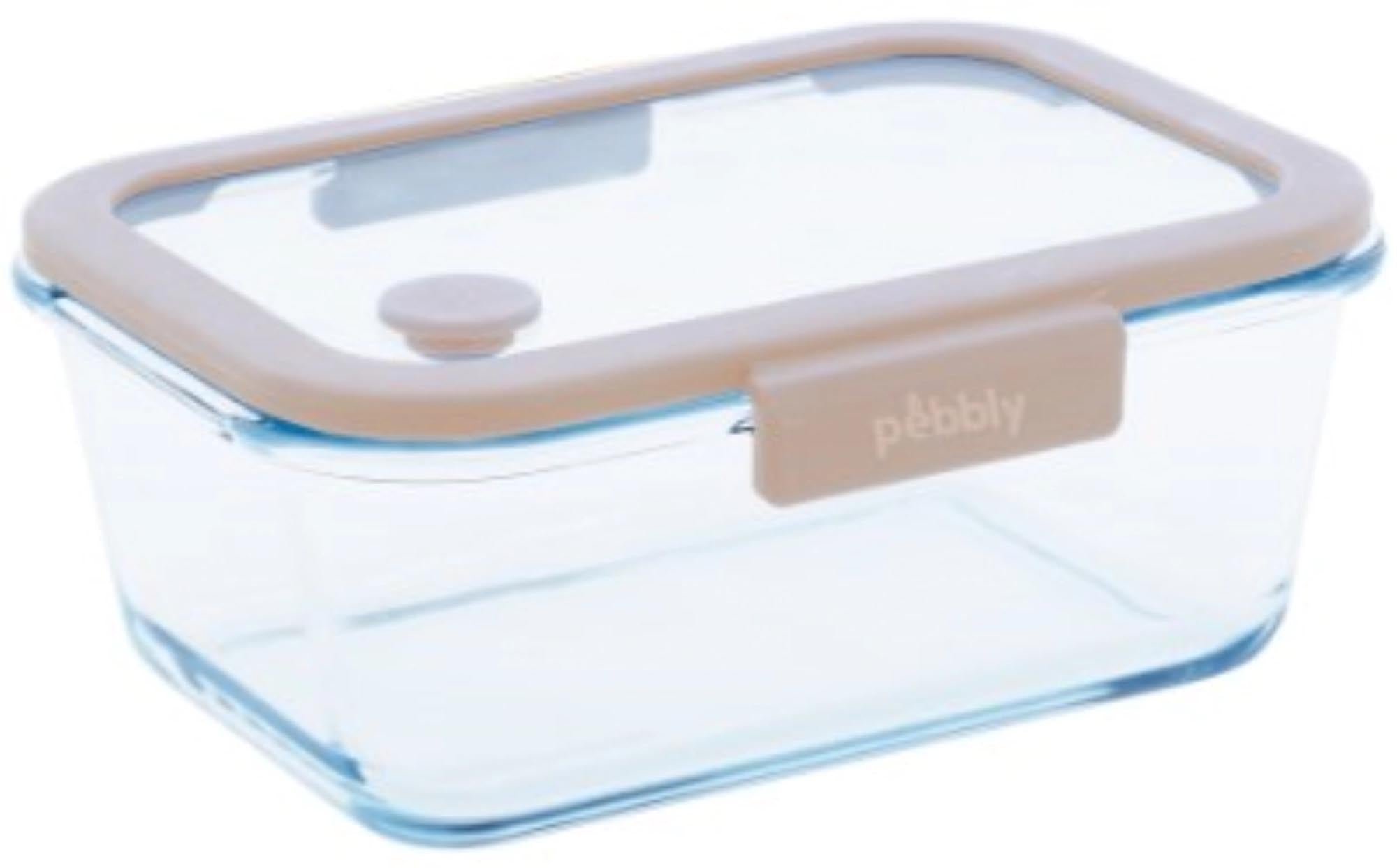 Die Pebbly Vakuum Vorratsdose aus Glas (14.8x11.7x7.1cm, 46cl) hält Ihre Lebensmittel frisch und ist umweltfreundlich. Perfekt für Snacks und Gewürze!