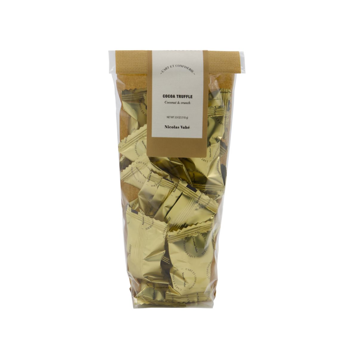 Exquisite Schokotrüffel mit Kokos und Crunch: Zartschmelzende Schokolade trifft auf exotischen Kokosgeschmack und knusprige Elemente.