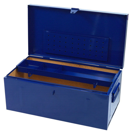 Entdecken Sie die FORUM Werkzeugkiste aus robustem Stahlblech (830x440x340 mm) – ideal für Handwerker! Spritzwasserdicht, sicher und praktisch.