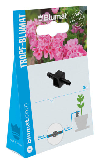 Optimieren Sie Ihre Pflanzenbewässerung mit den BLUMAT Mini Verbindern. Dieses Set aus 3 Stück ermöglicht eine flexible und ressourcenschonende Bewässerung für bis zu 500 Pflanzen.