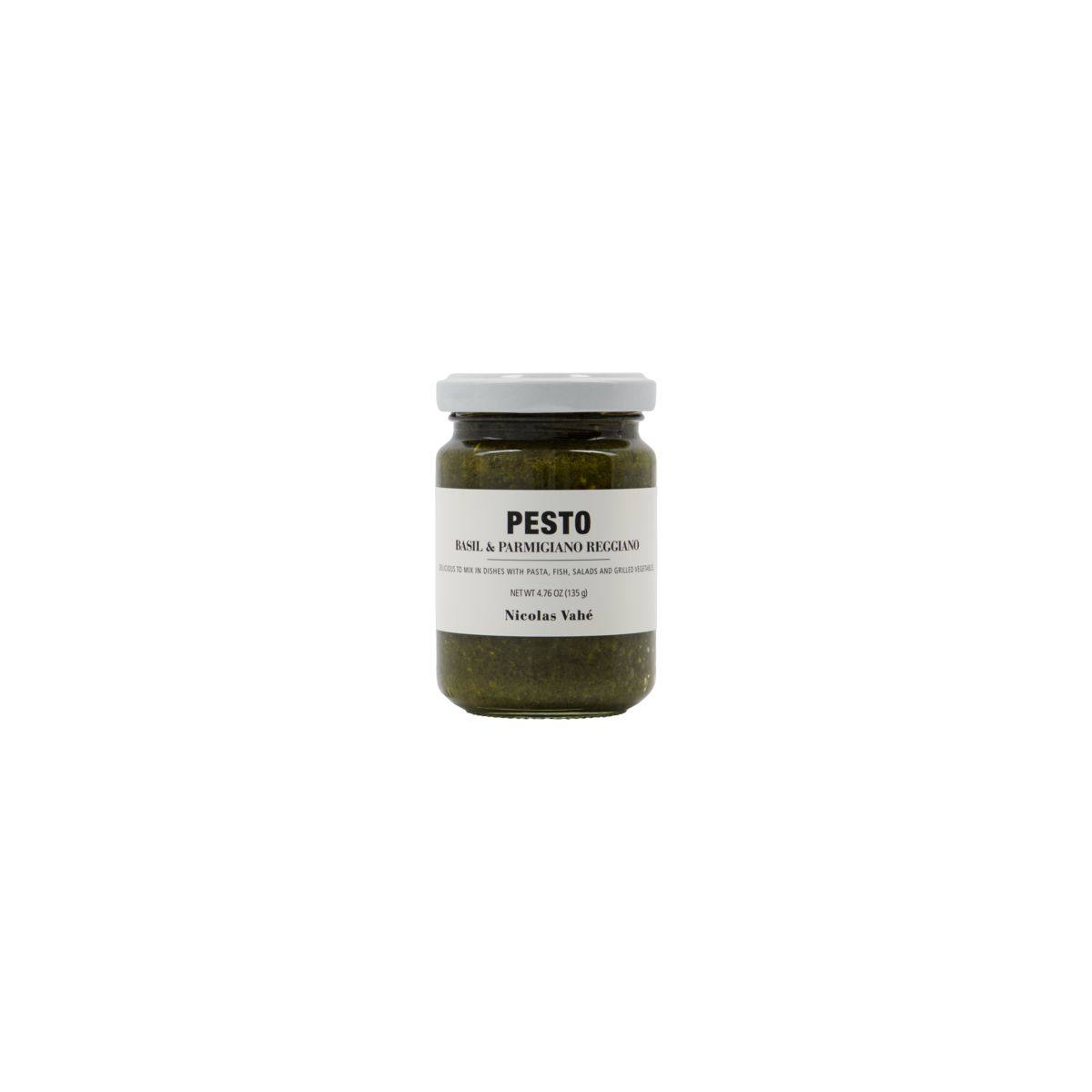 Köstliches Pesto mit Basilikum & Parmesan von Nicolas Vahé, ideal für Pasta, Salate und Tapas. Frisch aus der Provence.