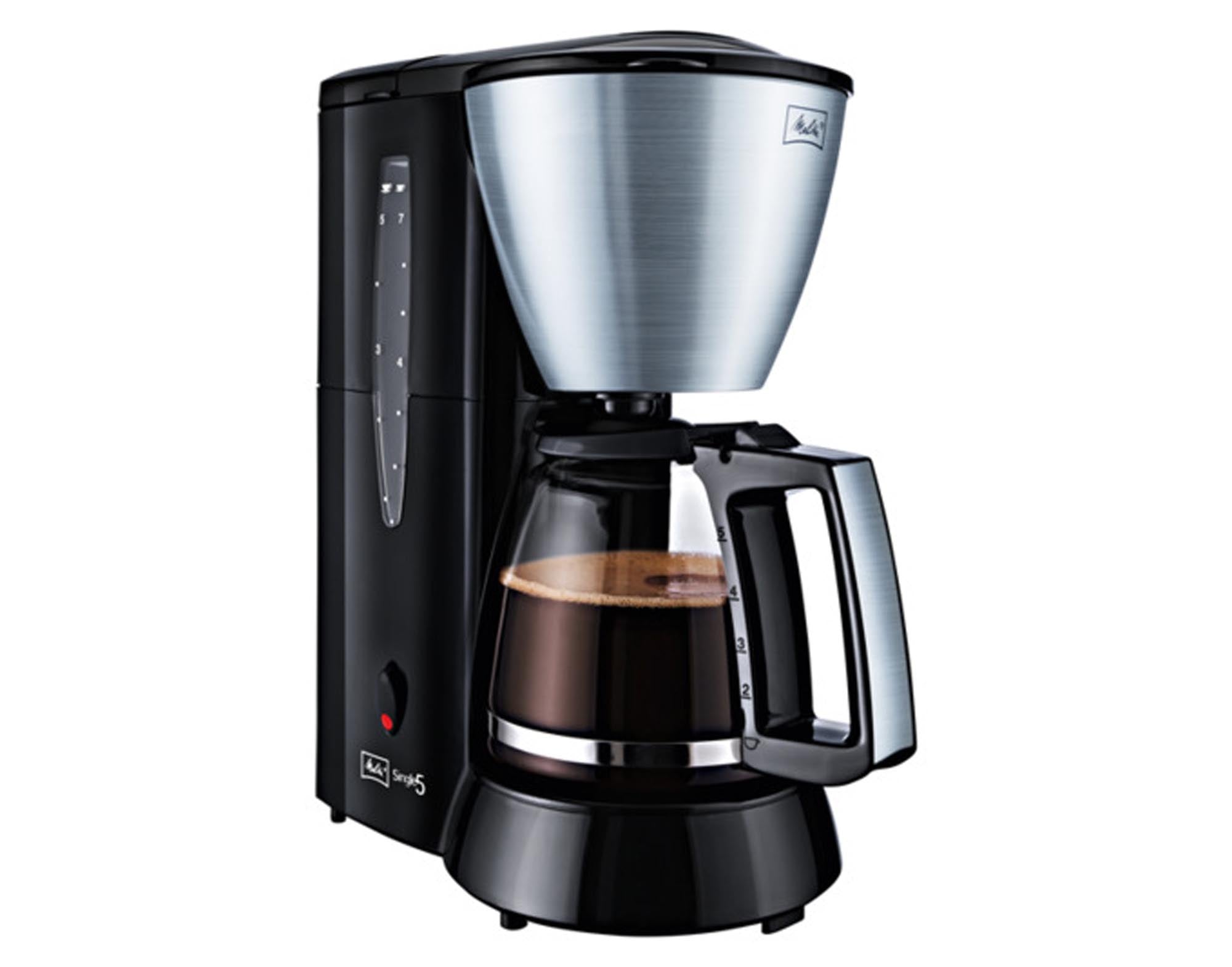 Entdecken Sie die MELITTA Kaffeemaschine Single 5 in Schwarz – ideal für Singles und kleine Haushalte. Benutzerfreundlich, kompakt und mit Aroma-Selector.