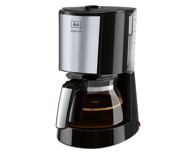 Elegante MELITTA Kaffeemaschine Enjoy Top: 15 Tassen, Tropf-Stopp, Warmhalteplatte, kompakt, einfach zu reinigen.
