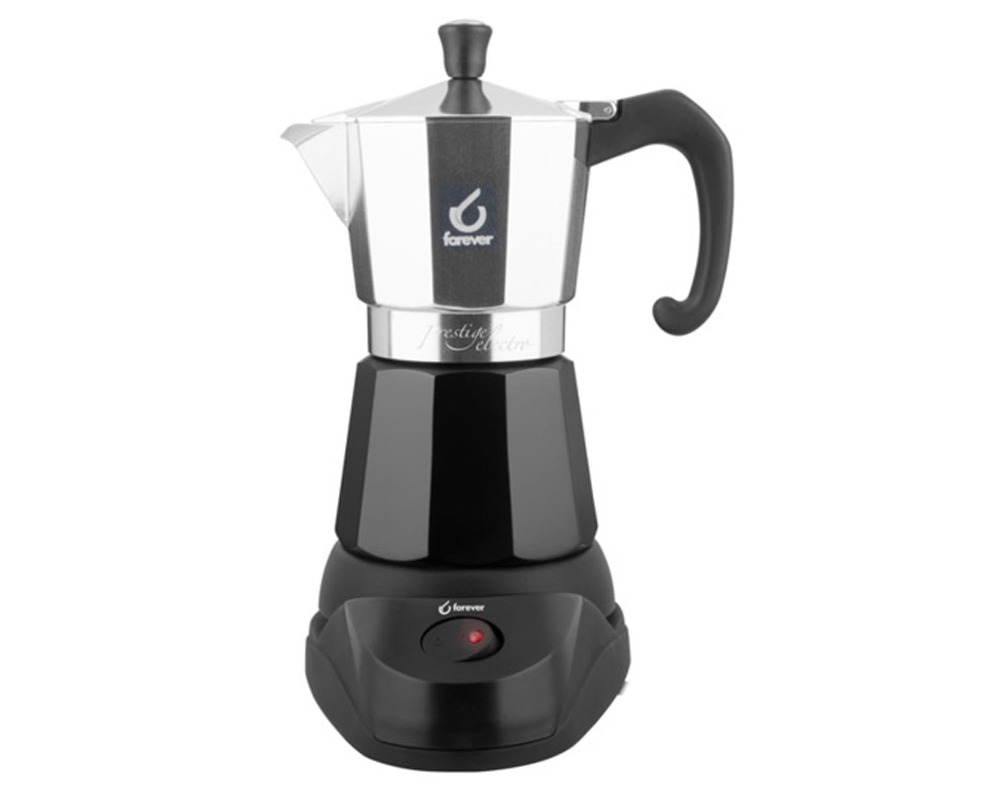 Entdecken Sie den FOREVER Kaffeezubereiter Prestige für 6 Tassen. Hochwertiger Edelstahl, benutzerfreundlich, kompakt und leistungsstark für perfekten Kaffeegenuss.