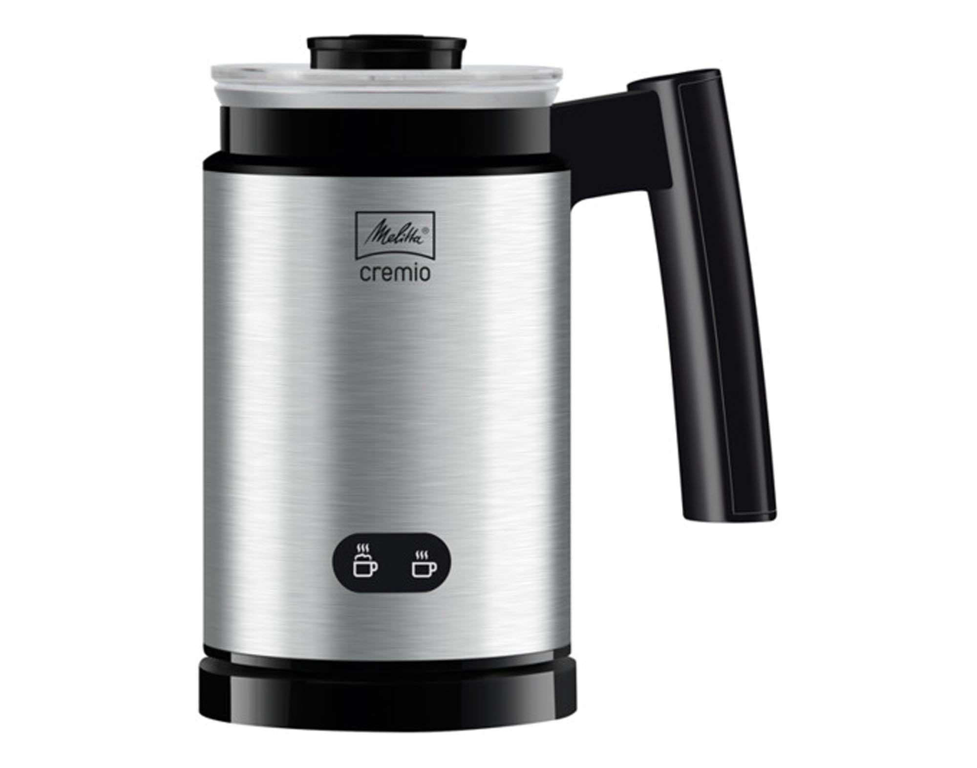 Entdecken Sie den MELITTA Milchschäumer Cremio: Hochwertiger Edelstahl, einfacher zu reinigen, vielseitige Programme für perfekten Milchschaum.