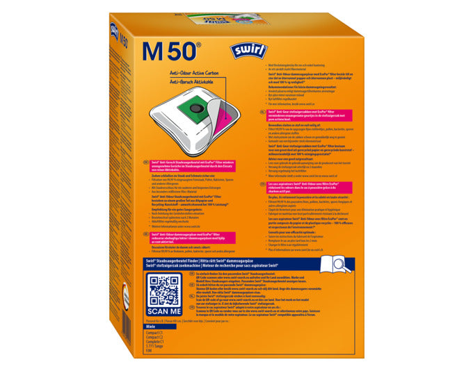 Entdecken Sie die SWIRL Staubsäcke M50 NaturailzAir – ideal für Tierhaushalte! Mit NeutralizAir® Technologie für frische Luft und perfekte Passform für Miele Cat & Dog.