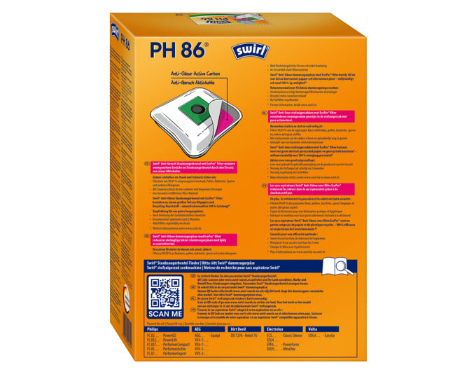 Entdecken Sie die SWIRL Staubsäcke PH86 NeutralizAir für effektive Geruchsneutralisation und frische Luft in Ihrem Zuhause. Ideal für Tierhaare!