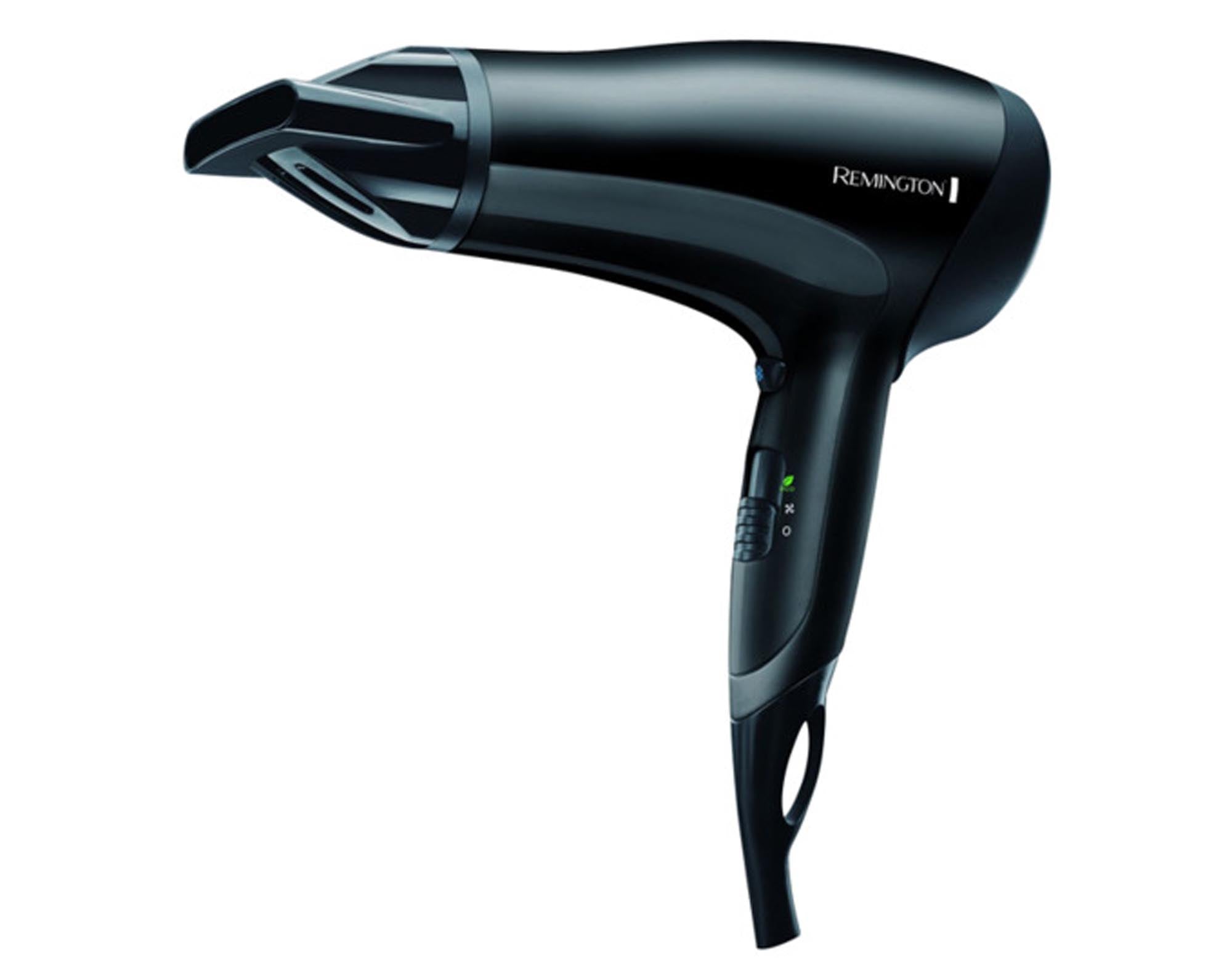 Entdecken Sie den REMINGTON Haartrockner D3010 Powerdry mit 2200 Watt, Ionic-Technologie und vielseitigem Zubehör für schnelles, frizzfreies Styling.