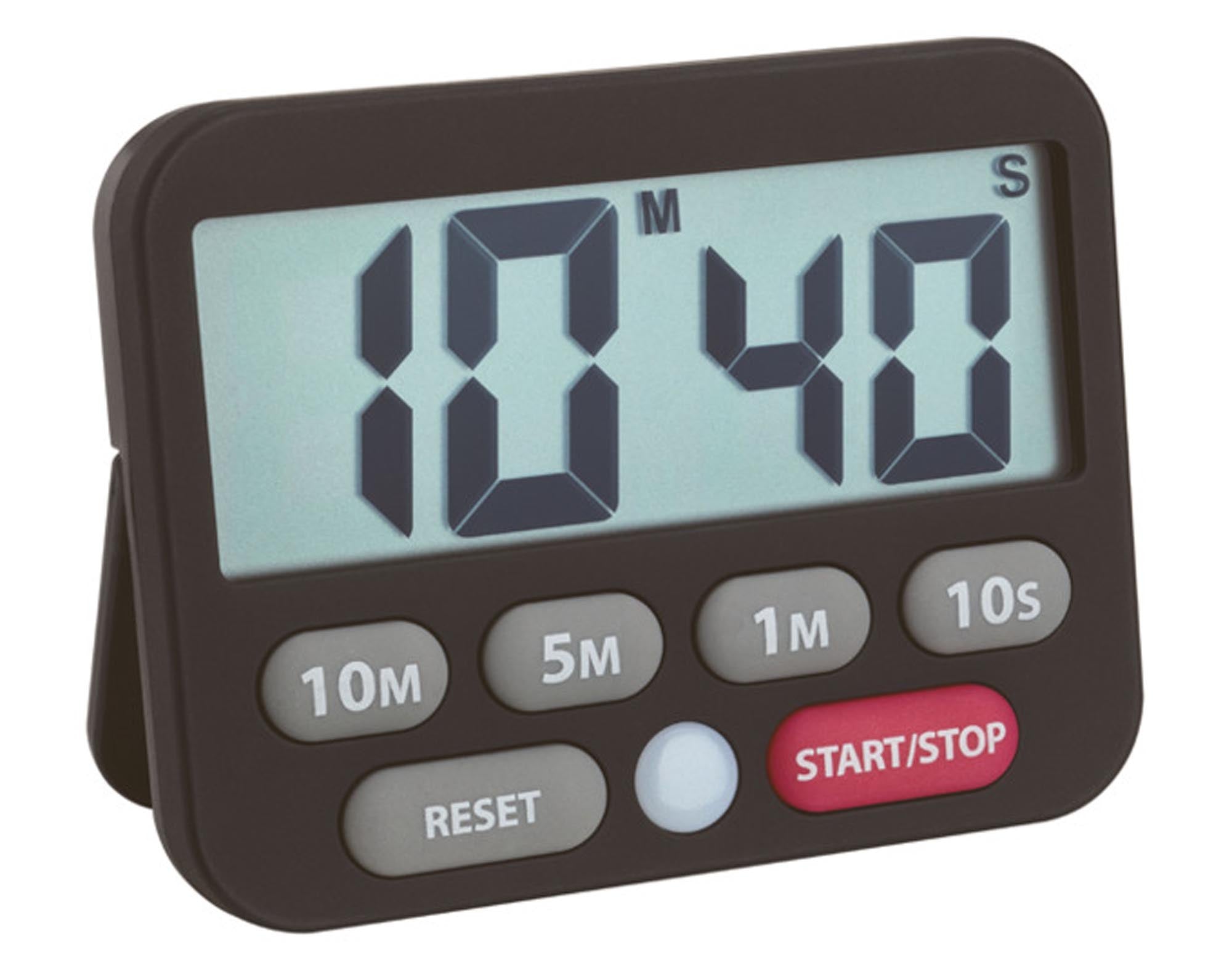 Entdecken Sie den TFA digitalen Timer mit Stoppuhr in Schwarz. Ideal für präzise Zeitkontrollen beim Kochen und Backen. Hochwertig, benutzerfreundlich und vielseitig einsetzbar.