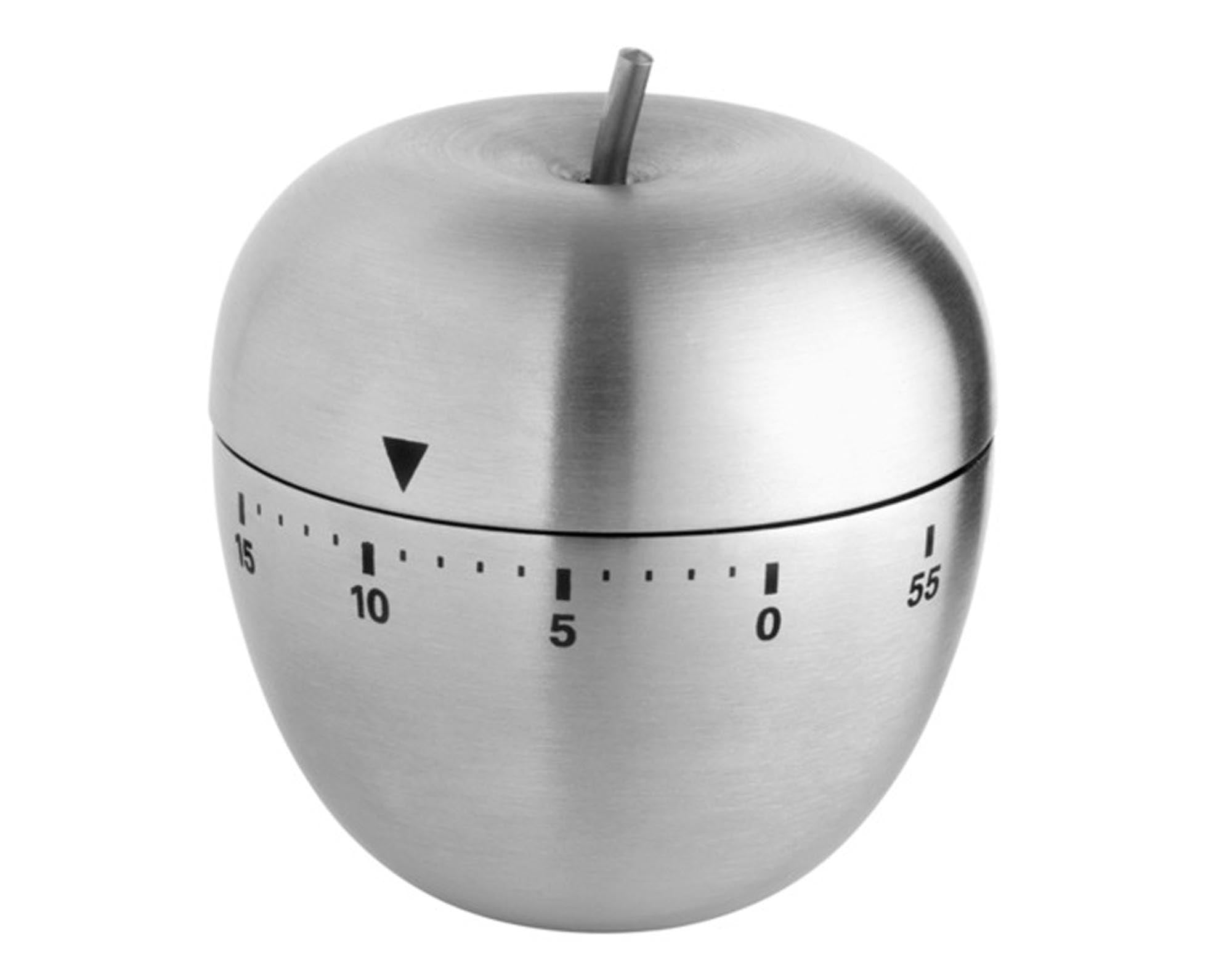 Entdecken Sie den TFA Timer Apfel Inox: ein eleganter Edelstahl-Küchentimer mit präziser Zeiteinstellung bis 60 Minuten. Ideal für Hobbyköche und Profis!
