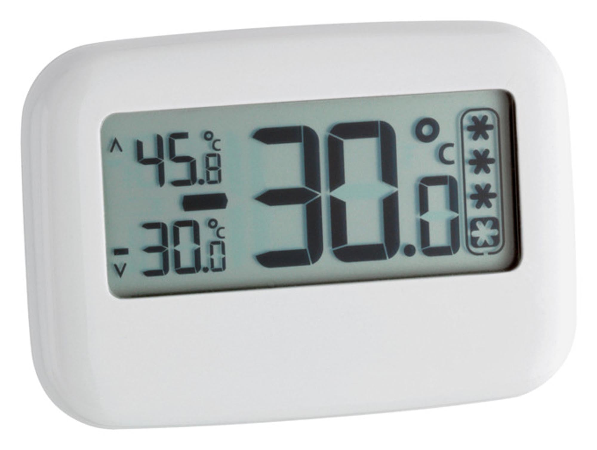 Das TFA digitale Kühlthermometer überwacht präzise Temperaturen von -50 °C bis +70 °C. Ideal für Kühlschränke und Gefrierschränke.