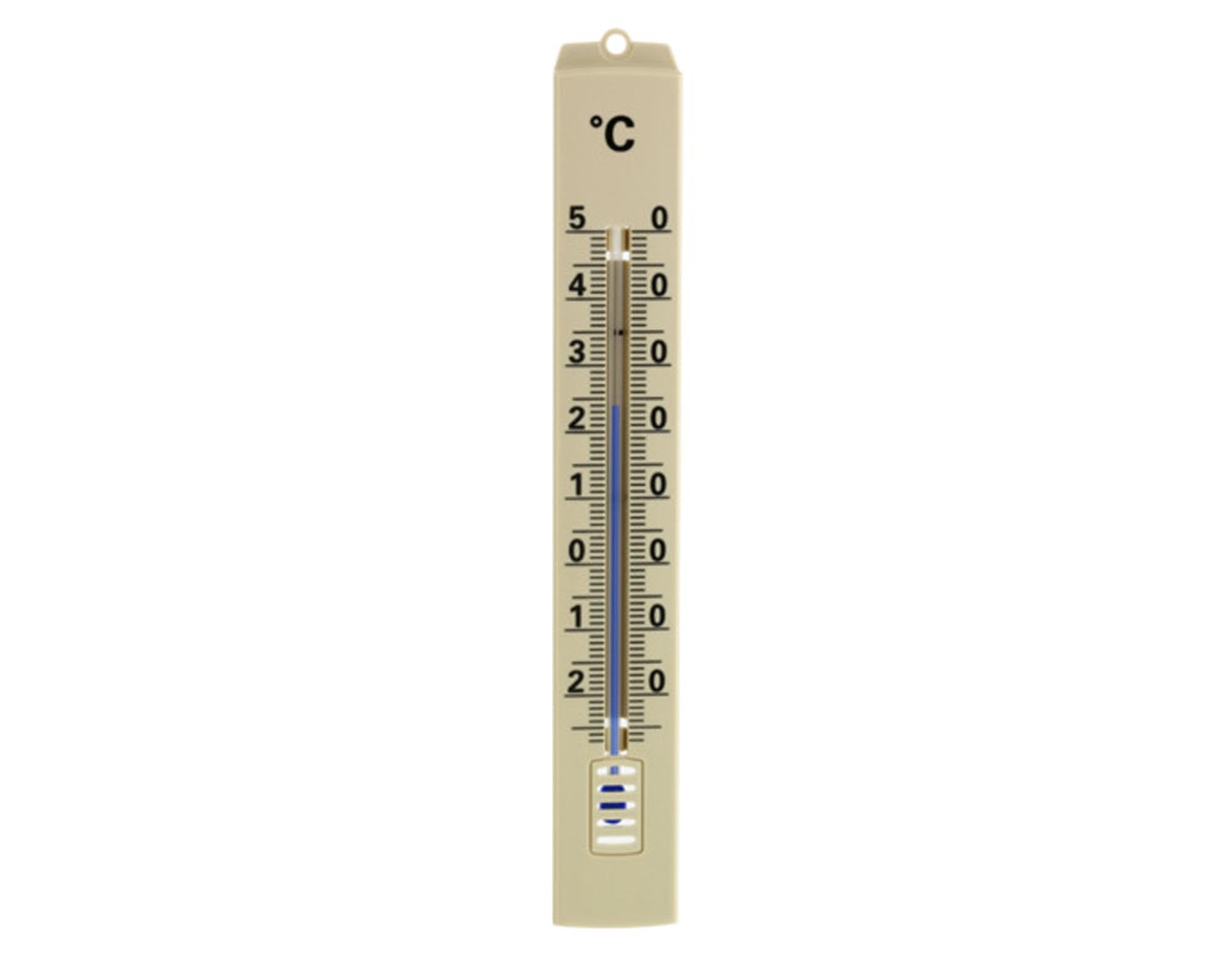 TFA Innen-Aussenthermometer aus braunem Kunststoff, 18 cm hoch, ideal für präzise Temperaturmessung drinnen und draußen. Robust und benutzerfreundlich.
