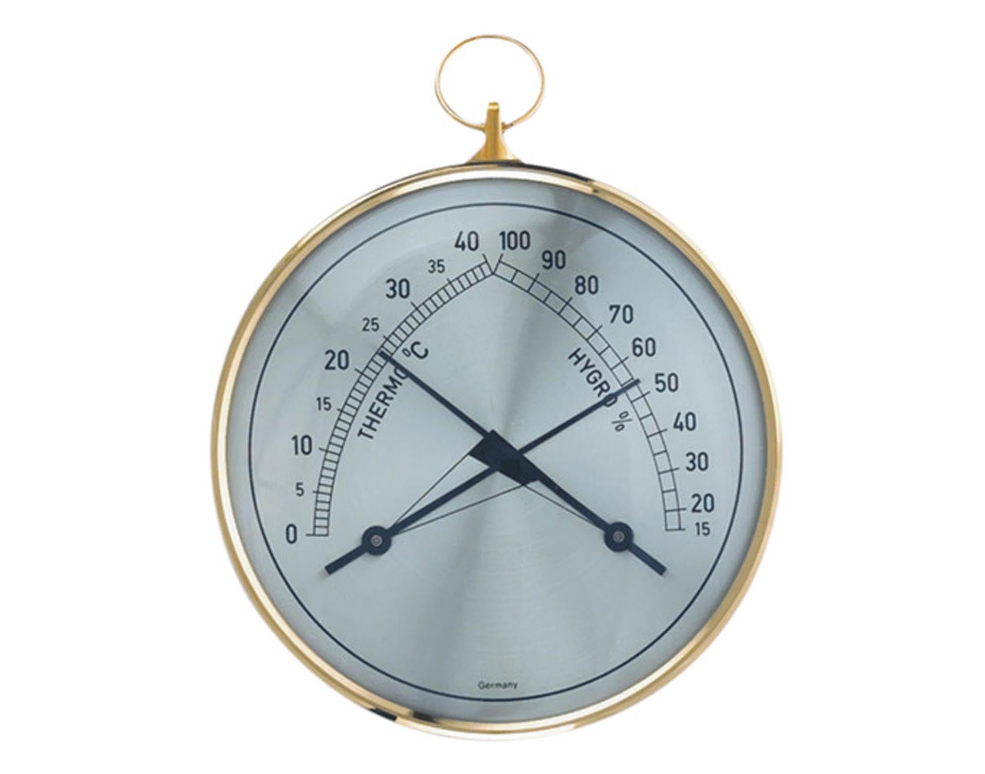 Entdecken Sie das TFA Thermo-Hygrometer mit Messingring: Präzise Temperatur- und Luftfeuchtigkeitsmessung für ein gesundes Raumklima.