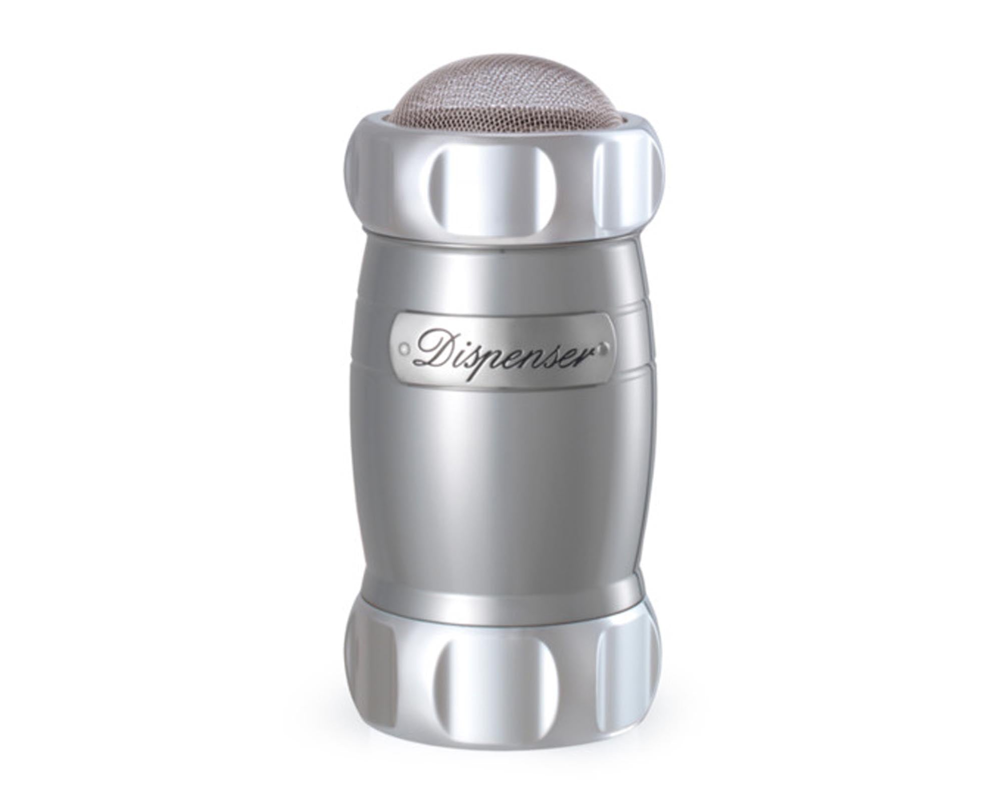 Eleganter MARCATO Streuer aus Aluminium in Silber für Gewürze, Zucker und Mehl. Langlebig, pflegeleicht und ideal für jede moderne Küche.