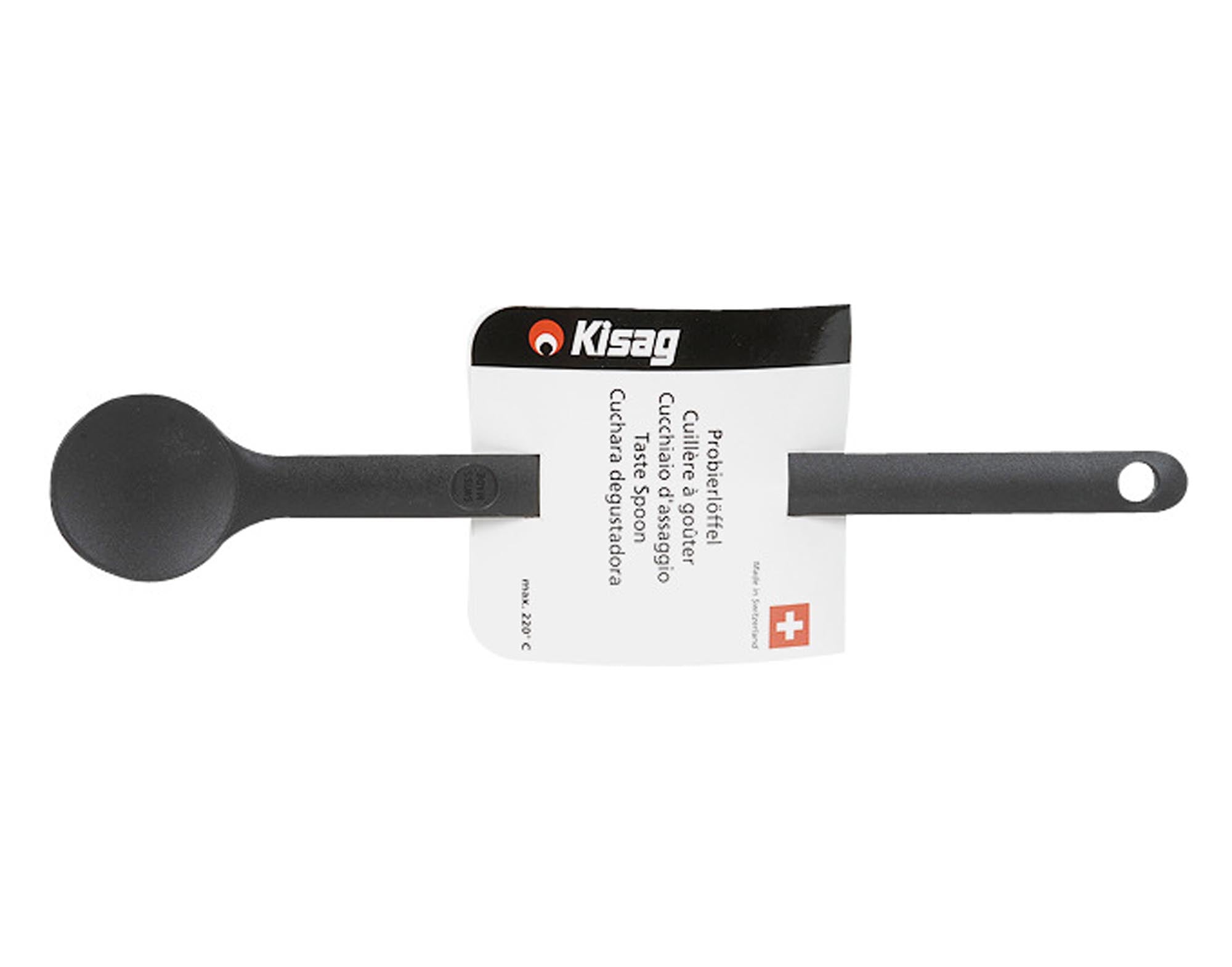 Entdecken Sie die stilvollen KISAG Probierlöffel in Schwarz – langlebig, elegant und ideal für Vorspeisen, Desserts und Saucen. Perfekt für Gastronomie und private Feiern.