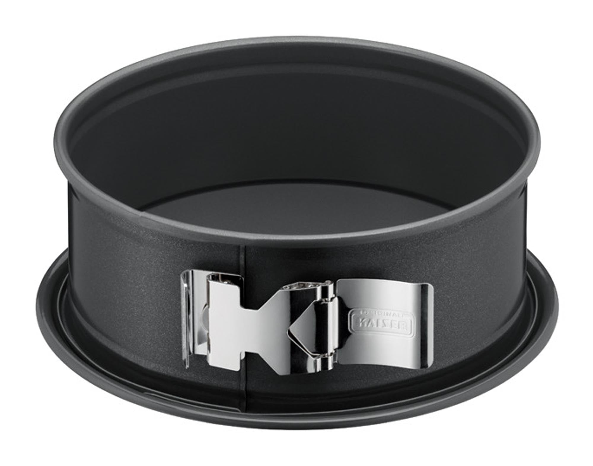 Entdecken Sie die KAISER Springform Safe Click La Forme Plus ø 26 cm – ideal für perfekte Kuchen, mit Antihaftbeschichtung und einfachem Safe Click-Verschluss.