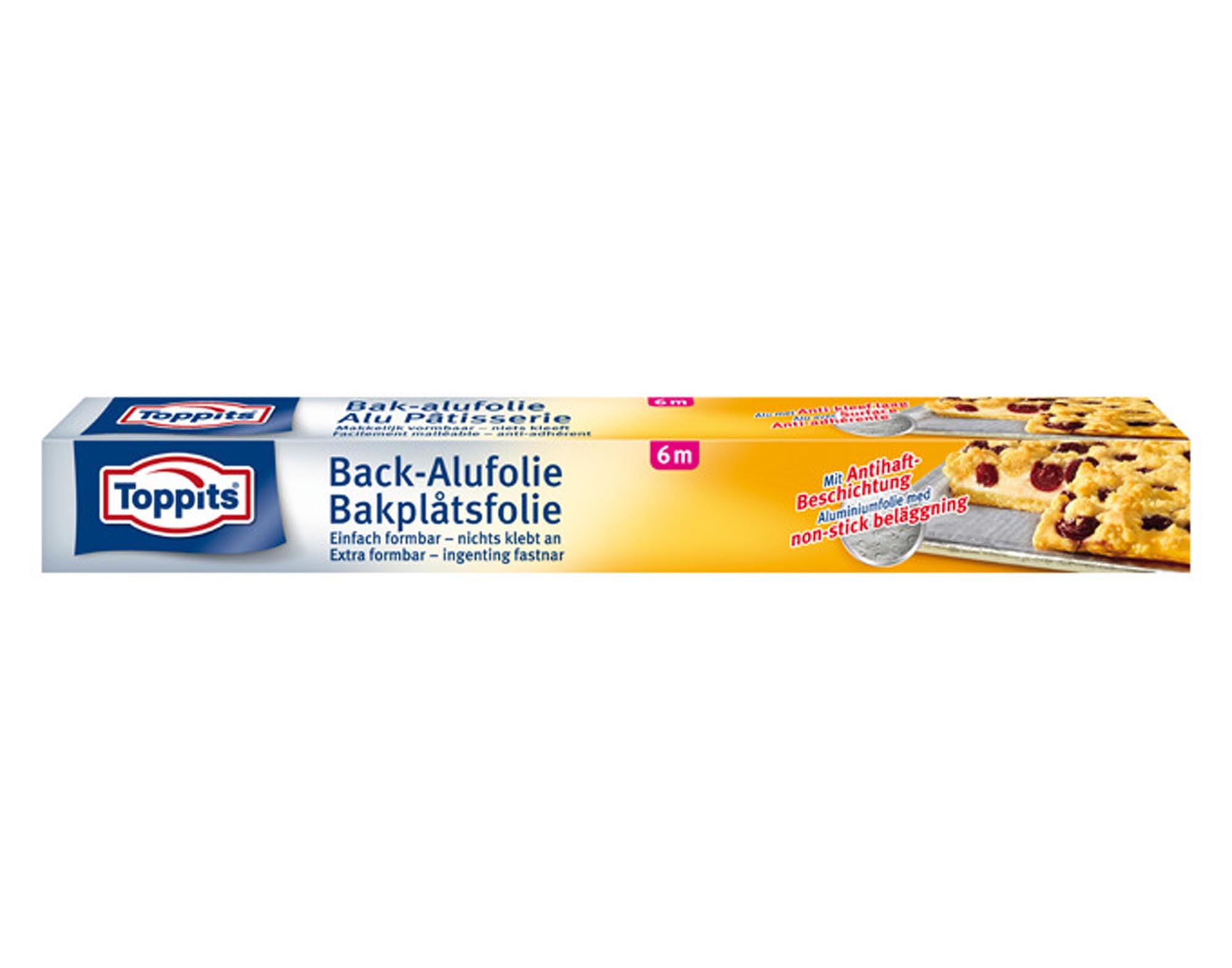 TOPPITS Back Alufolie 6 m: Hitzebeständig, reissfest, ideal zum Backen, Grillen & Aufbewahren. Perfekte Hitzeverteilung & Frische.