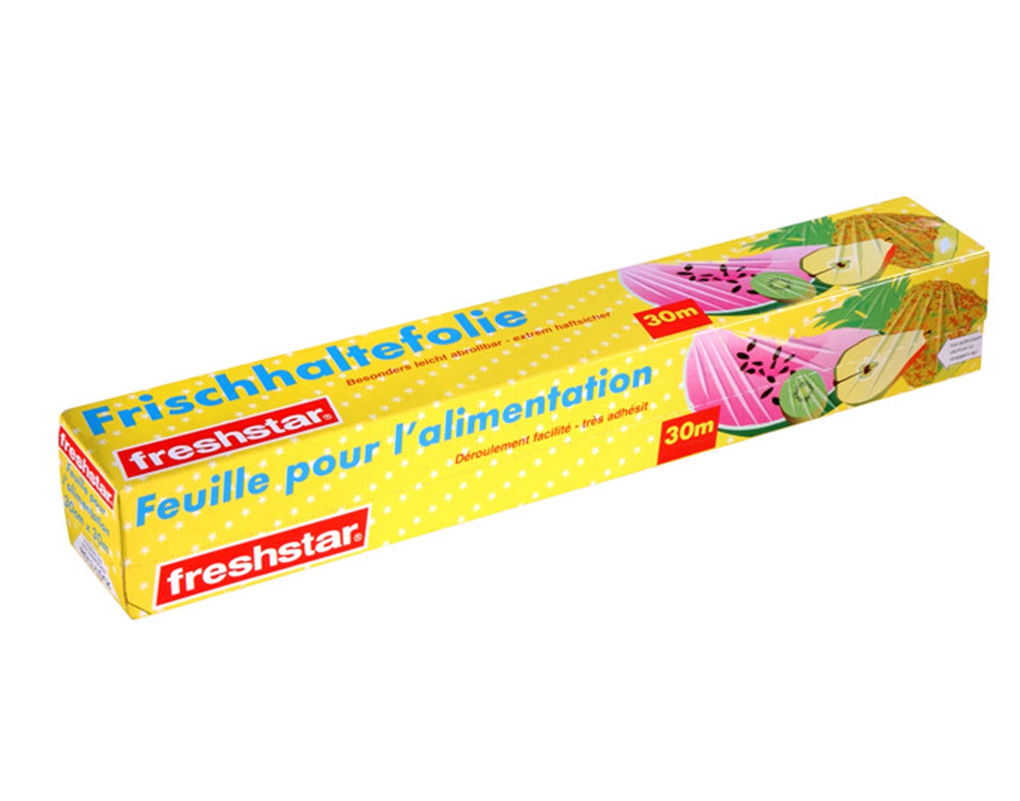 FRESHSTAR Frischhaltefolie 30 m x 30 cm: Ideal für frische Lebensmittel, schützt vor Austrocknen, leicht abrollbar und haftsicher. Unverzichtbar in jeder Küche!