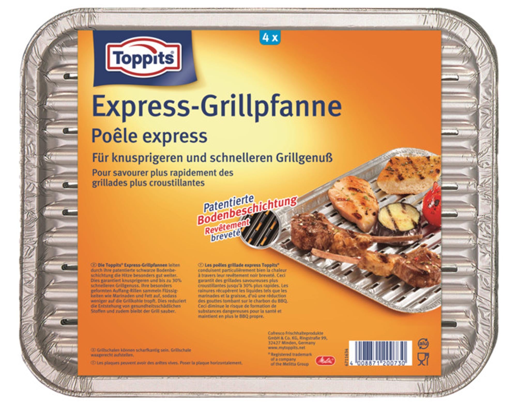 TTM Grillpfanne Super 26x26 cm: Hochwertige Gusseisenpfanne mit Deckel, ideal für Fleisch, Gemüse und Fisch. Perfekte Wärmeleitung, Antihaftbeschichtung.