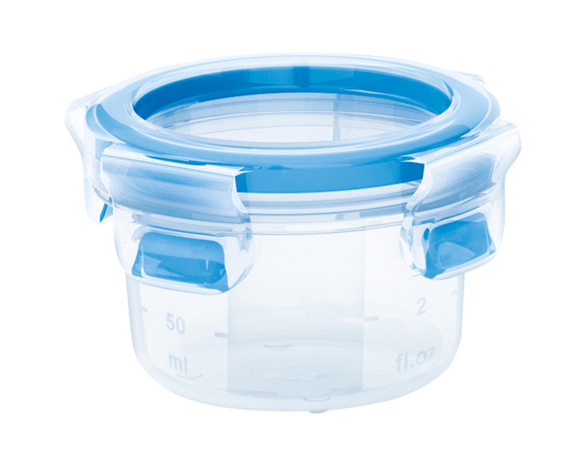 Die EMSA Dose Clip & Close rund 0.15 l ist die ideale, dichte Aufbewahrungslösung für Lebensmittel, Babynahrung und Snacks. Hygienisch, mikrowellengeeignet und platzsparend.