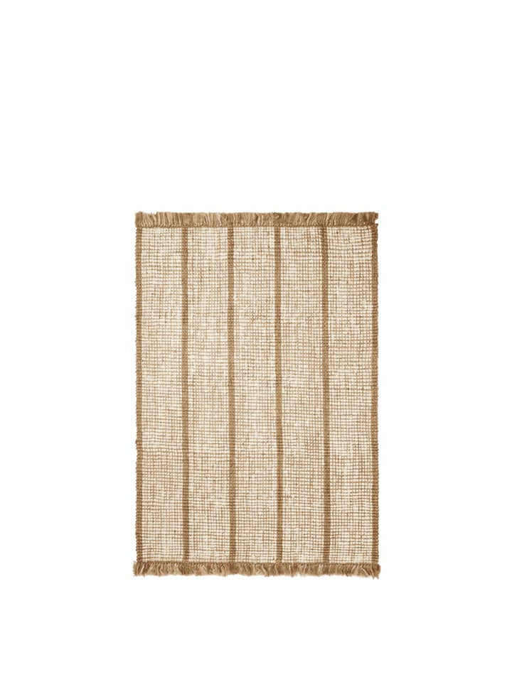 Athen Stripes Teppich 140 x 200  in Natürlich/Cremeweiss präsentiert im Onlineshop von KAQTU Design AG. Teppich ist von Ferm Living