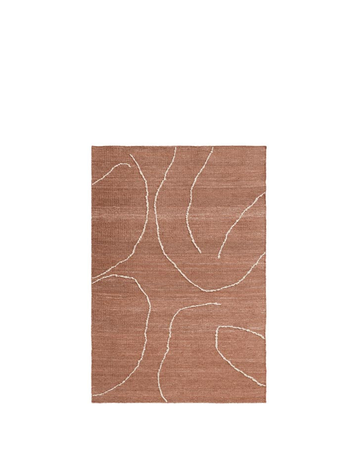 Gesso Jute Teppich 140 x 200 in Terrakotta/Weisslich präsentiert im Onlineshop von KAQTU Design AG. Teppich ist von Ferm Living