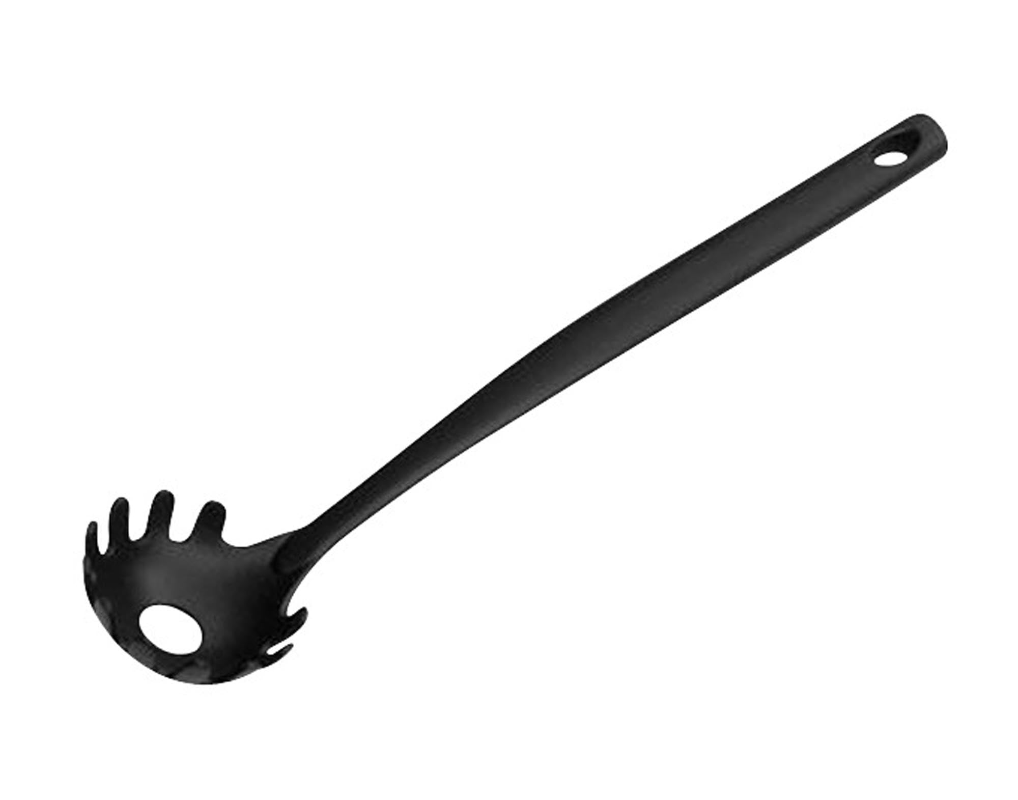 Entdecken Sie den eleganten BRABANTIA Spaghettilöffel Black Line (34 cm) aus rostfreiem Edelstahl. Ideal für stilvolles Servieren von Spaghetti!