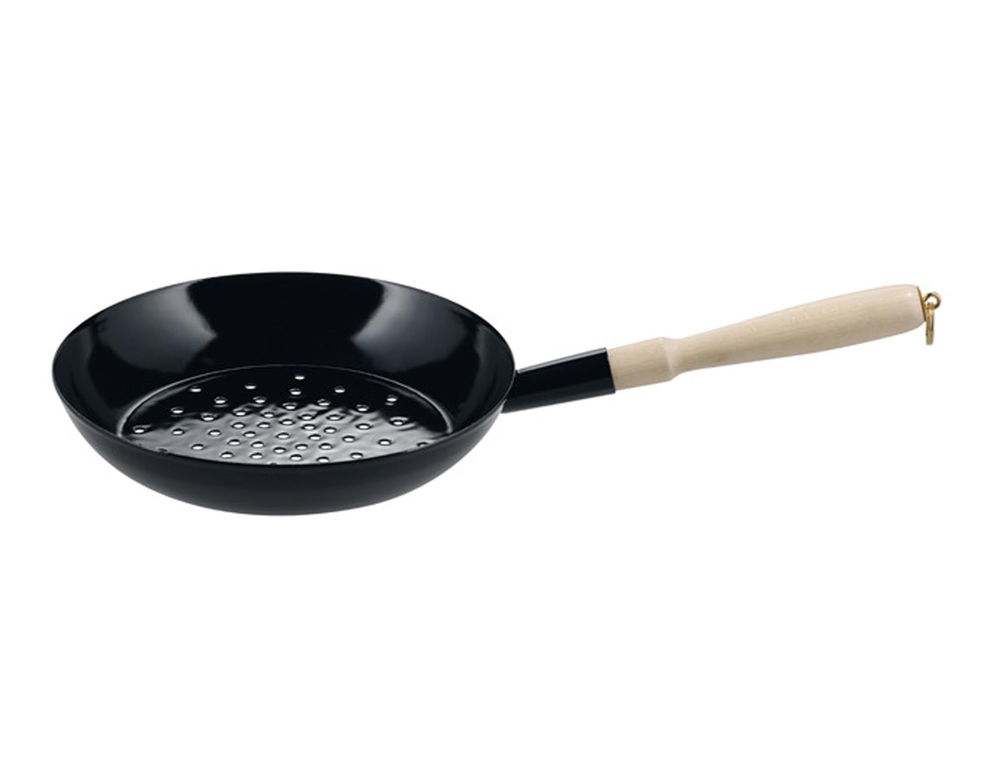 Entdecken Sie die RIESS Marronipfanne Email schwarz ø 26 cm – ideal für Maroni und vielseitige Gerichte. Hochwertige Emaille, hitzebeständig und pflegeleicht.