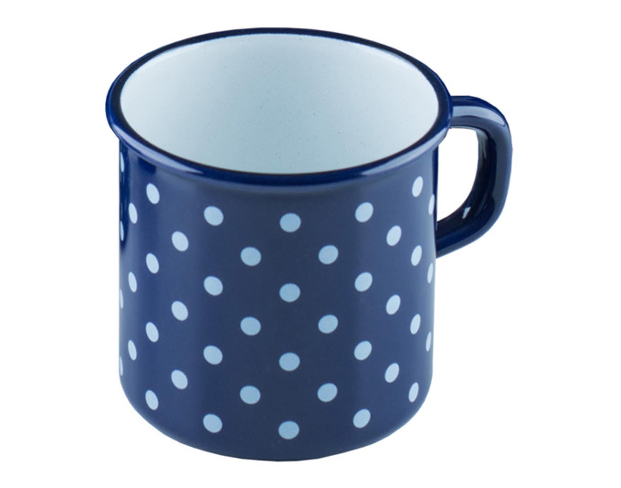 Entdecken Sie die elegante RIESS Tasse (375 ml, ø 8 cm) in blau mit Pünktchen. Hochwertig, kratzfest und pflegeleicht – ideal für jeden Anlass!