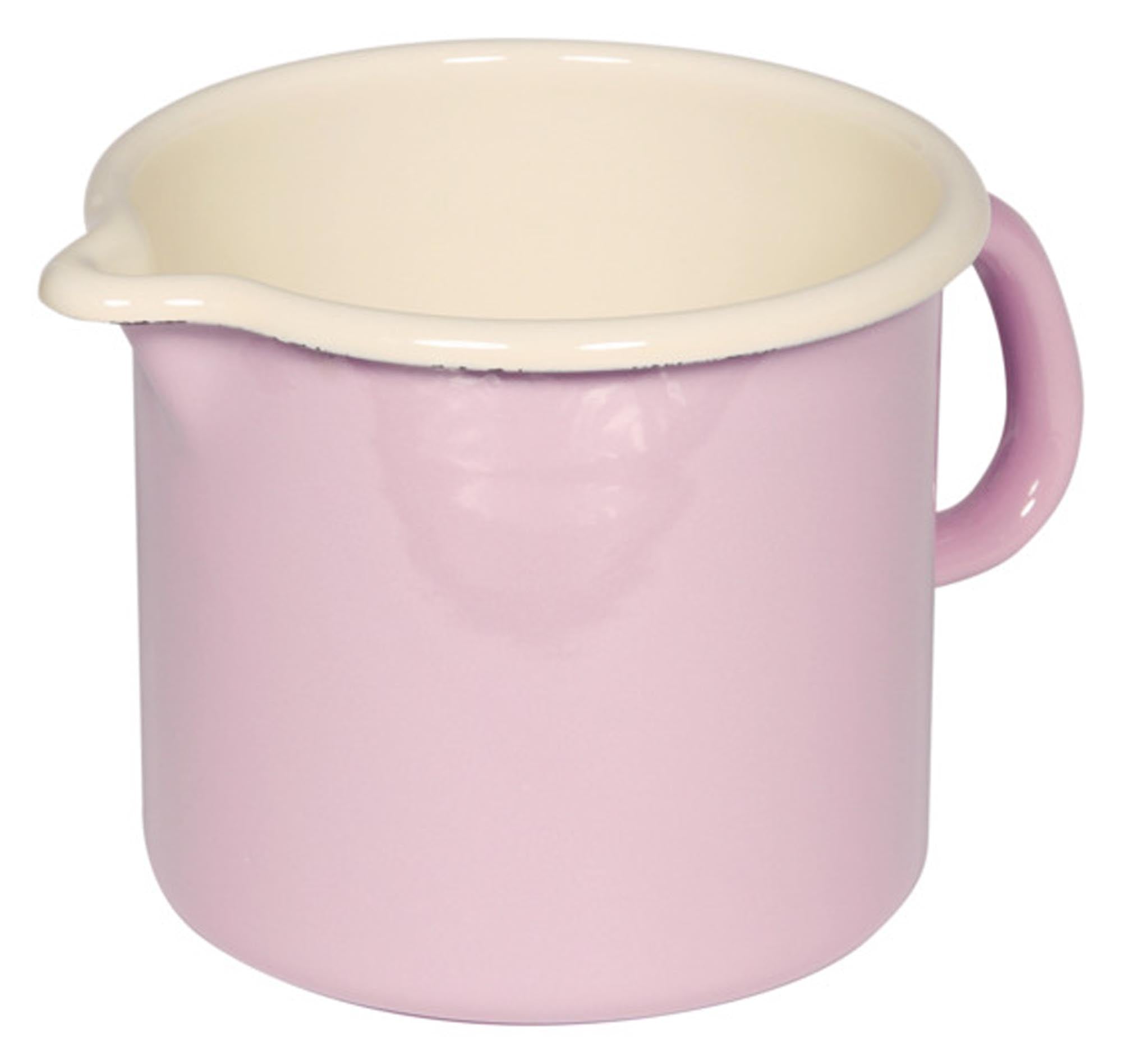 Entdecken Sie den RIESS Schnabeltopf in Pastell rosa (1,00 l, Ø 12 cm) – ideal für präzises Ausgießen, hochwertige Emaille und vielseitige Nutzung in der Küche.