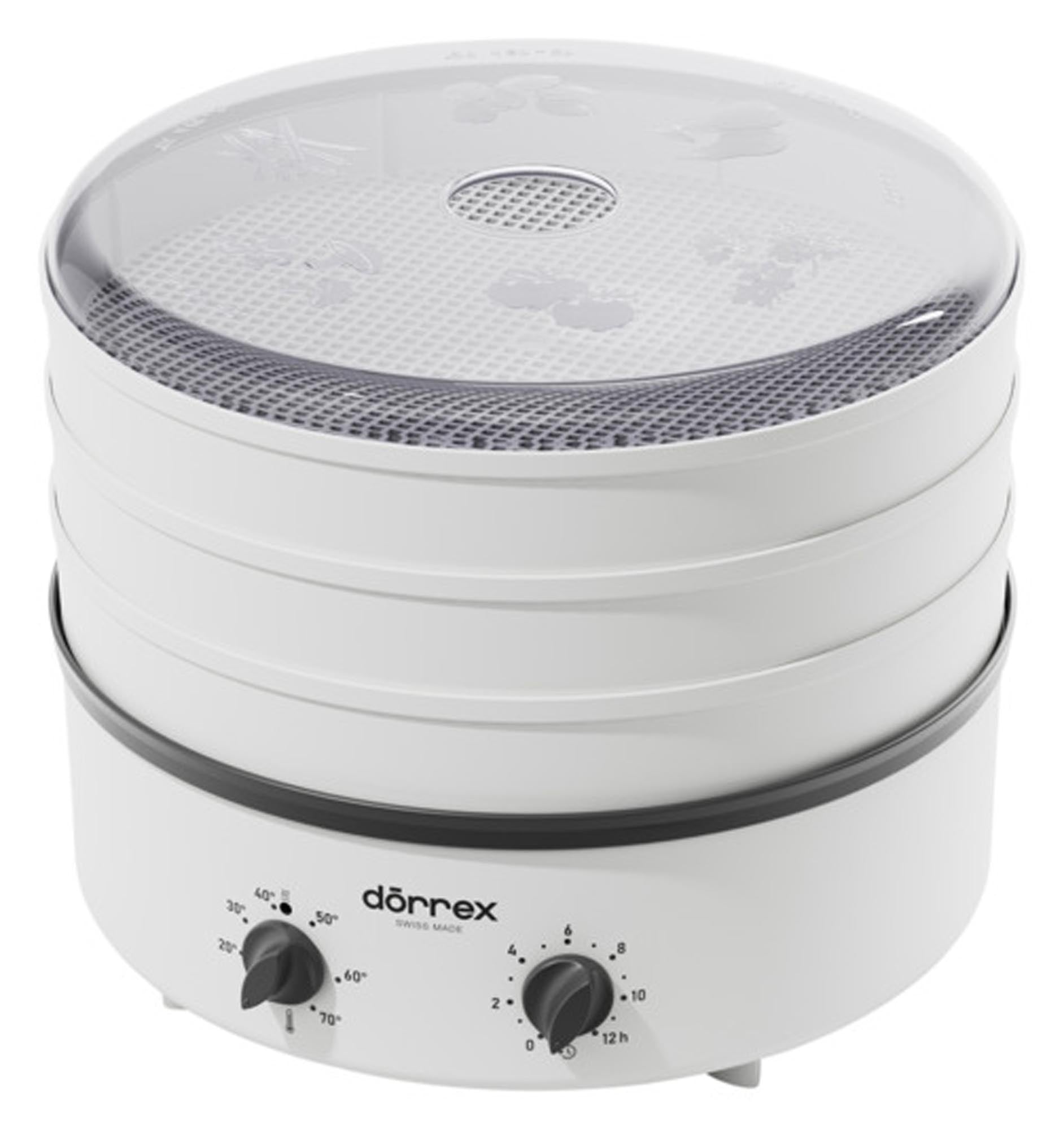 Entdecken Sie den STÖCKLI Dörrapparat Dörrex mit Timer und Kunststoffgitter für gesunde Snacks. Ideal für Trockenfrüchte, Gemüsechips und Kräuter!