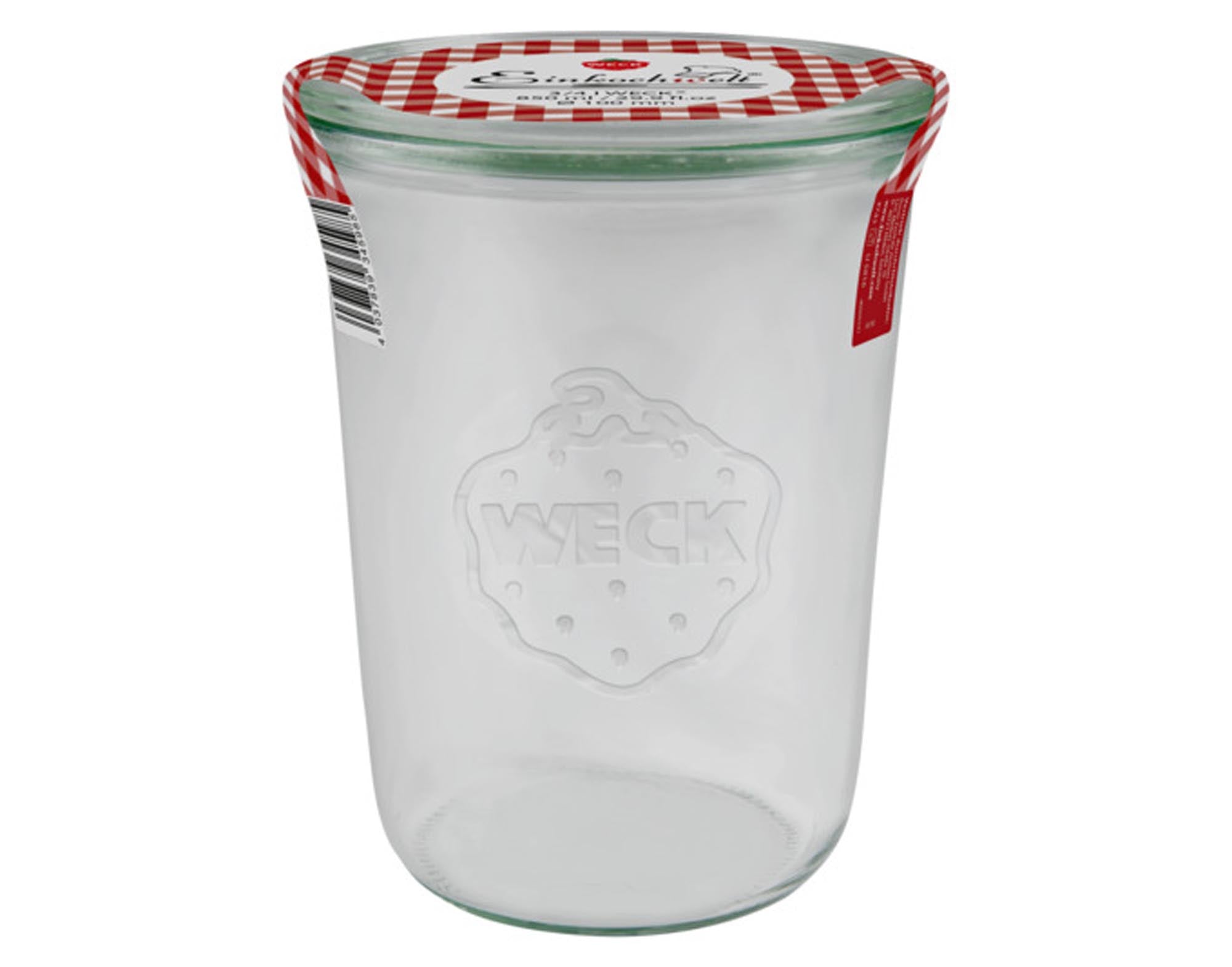 WECK Einmachglas Sturzform 850 ml mit Glasdeckel: ideal für luftdichtes Einmachen von Obst, Gemüse und Marmelade. Hochwertig, stapelbar und nachhaltig.