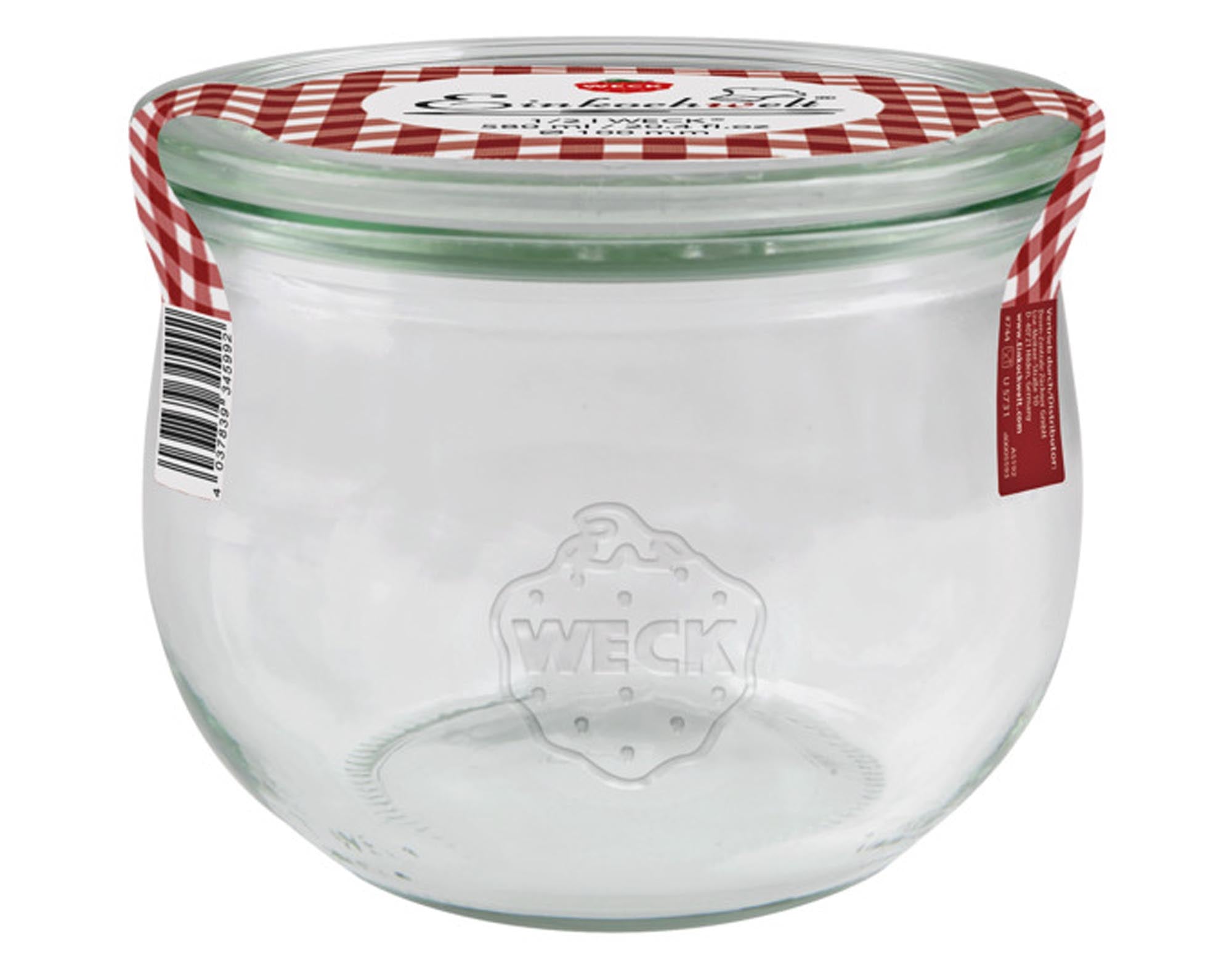 Entdecken Sie das WECK Einmachglas Tulpenform 580 ml mit Glasdeckel. Ideal für Marmeladen, Chutneys und mehr. Hitzebeständig, stilvoll und praktisch!